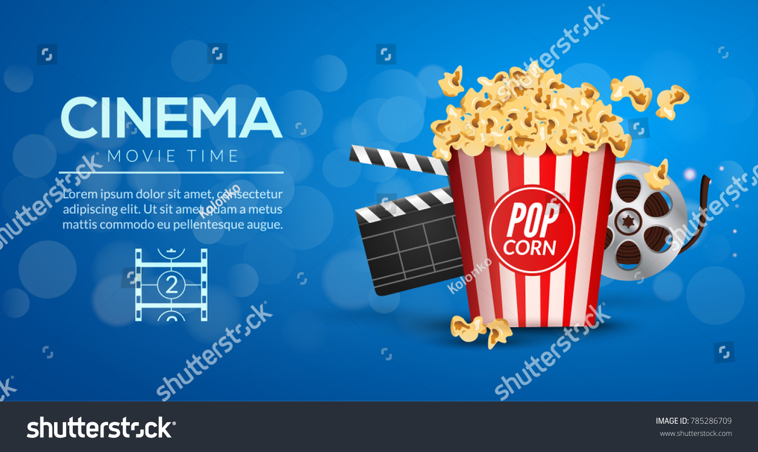 Movie Film Banner Design Template Cinema Stock Vector (Royalty Free ...