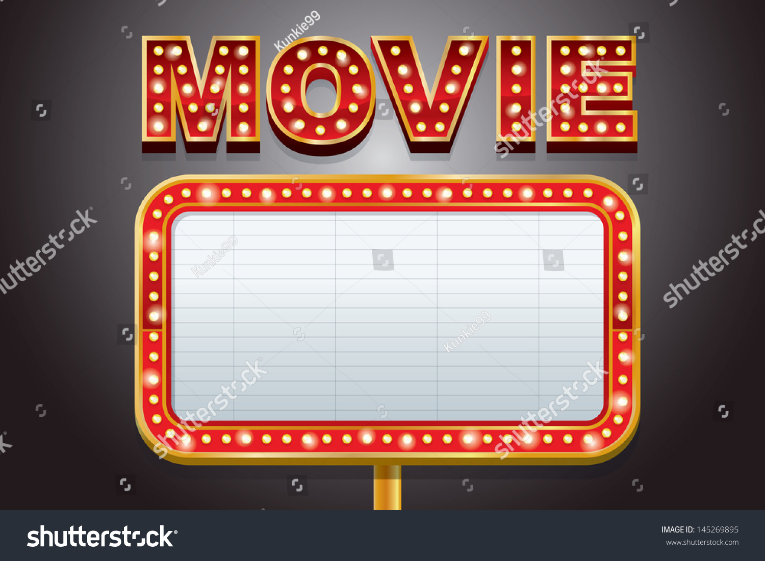 Movie Marquee Stock Vector 145269895 - Shutterstock