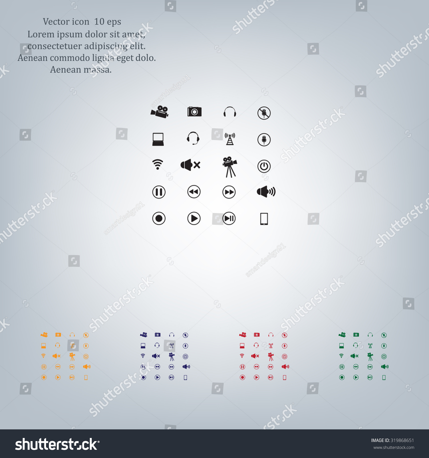 Movie Symbols Vector Set Stock Vector (Royalty Free) 319868651