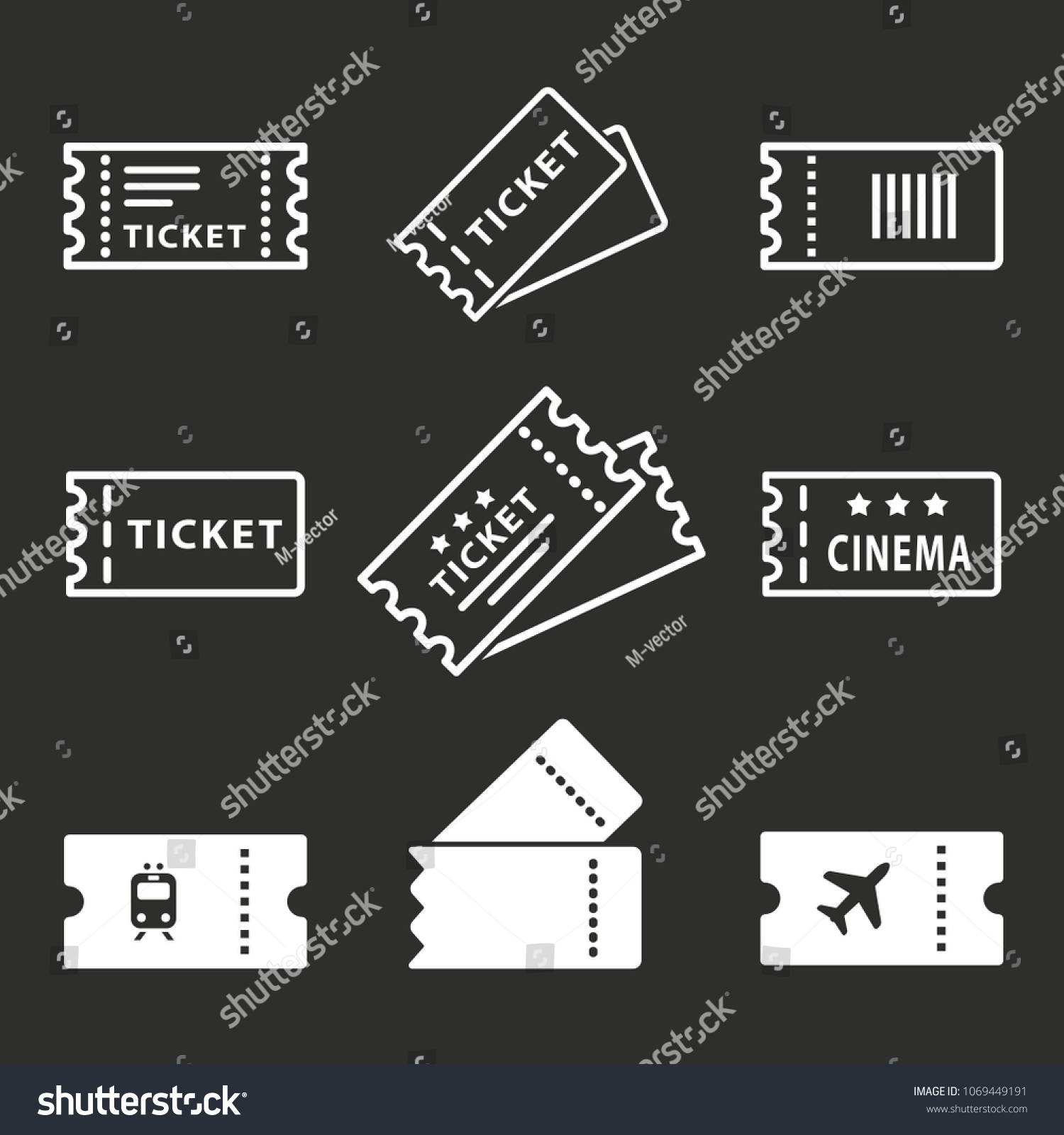 Movie Ticket Icon Cinema Symbol Vector Stock Vector (Royalty Free ...