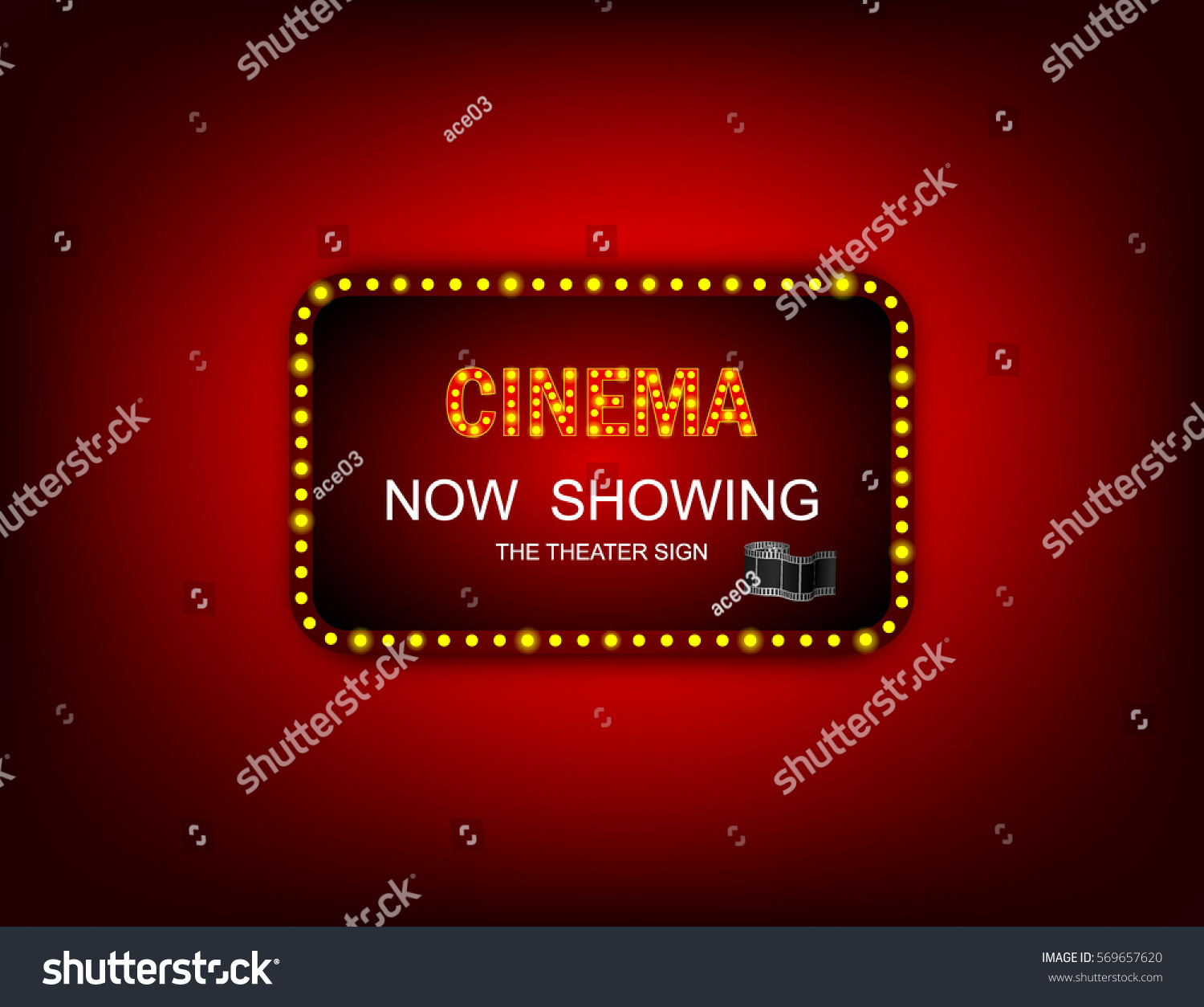 Movie Timenow Showing Banner Sign Theater Stock Vector (Royalty Free ...