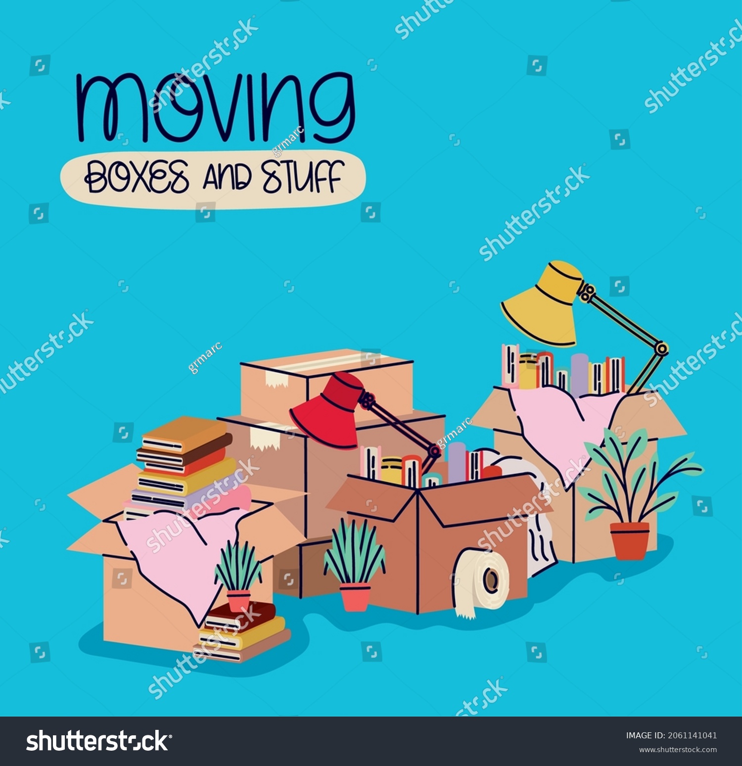 Moving Boxes Cartel Boxes Stock Vector (Royalty Free) 2061141041