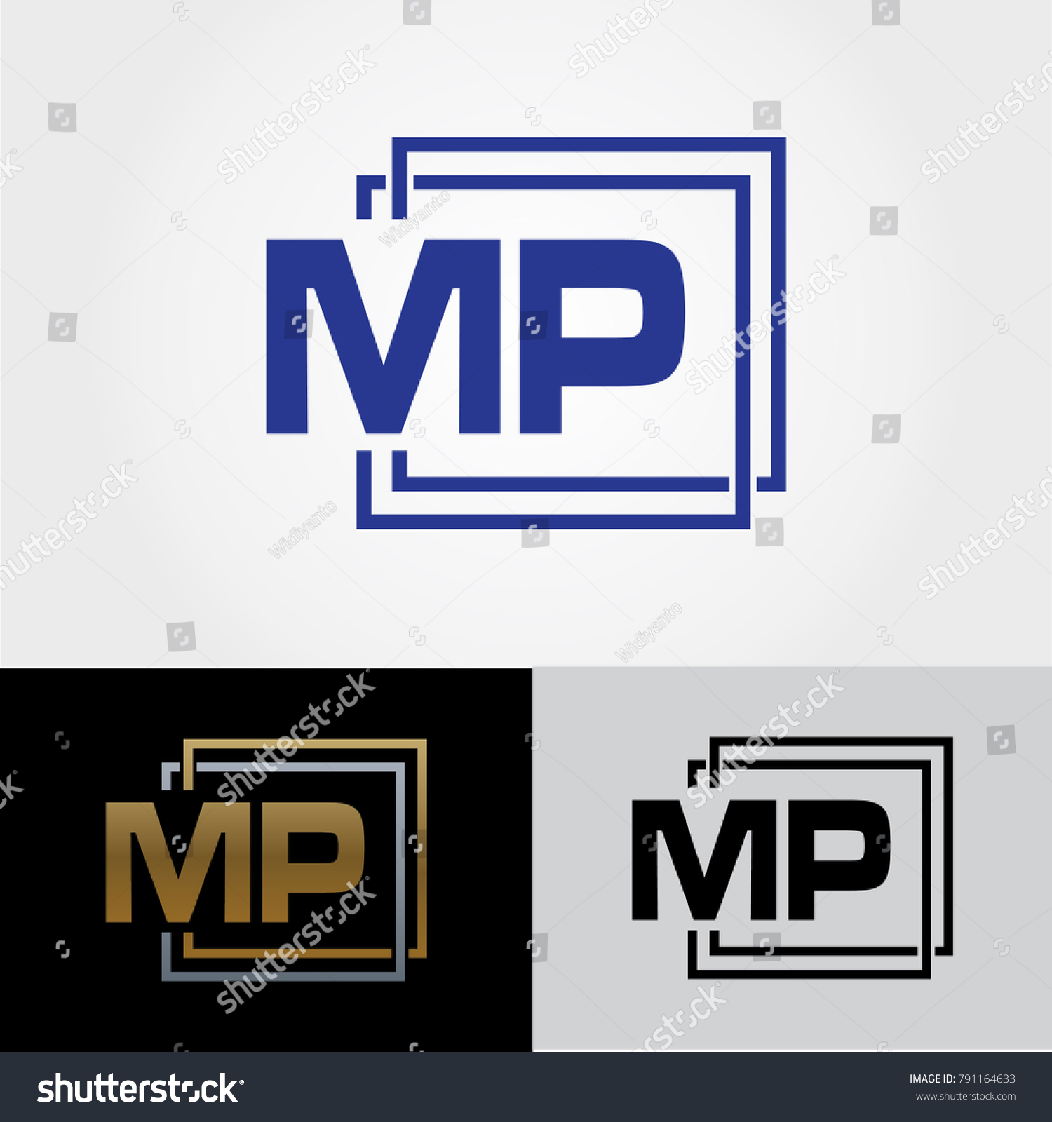 Mp Letter Design Initials Logo Vector: vector de stock (libre de ...