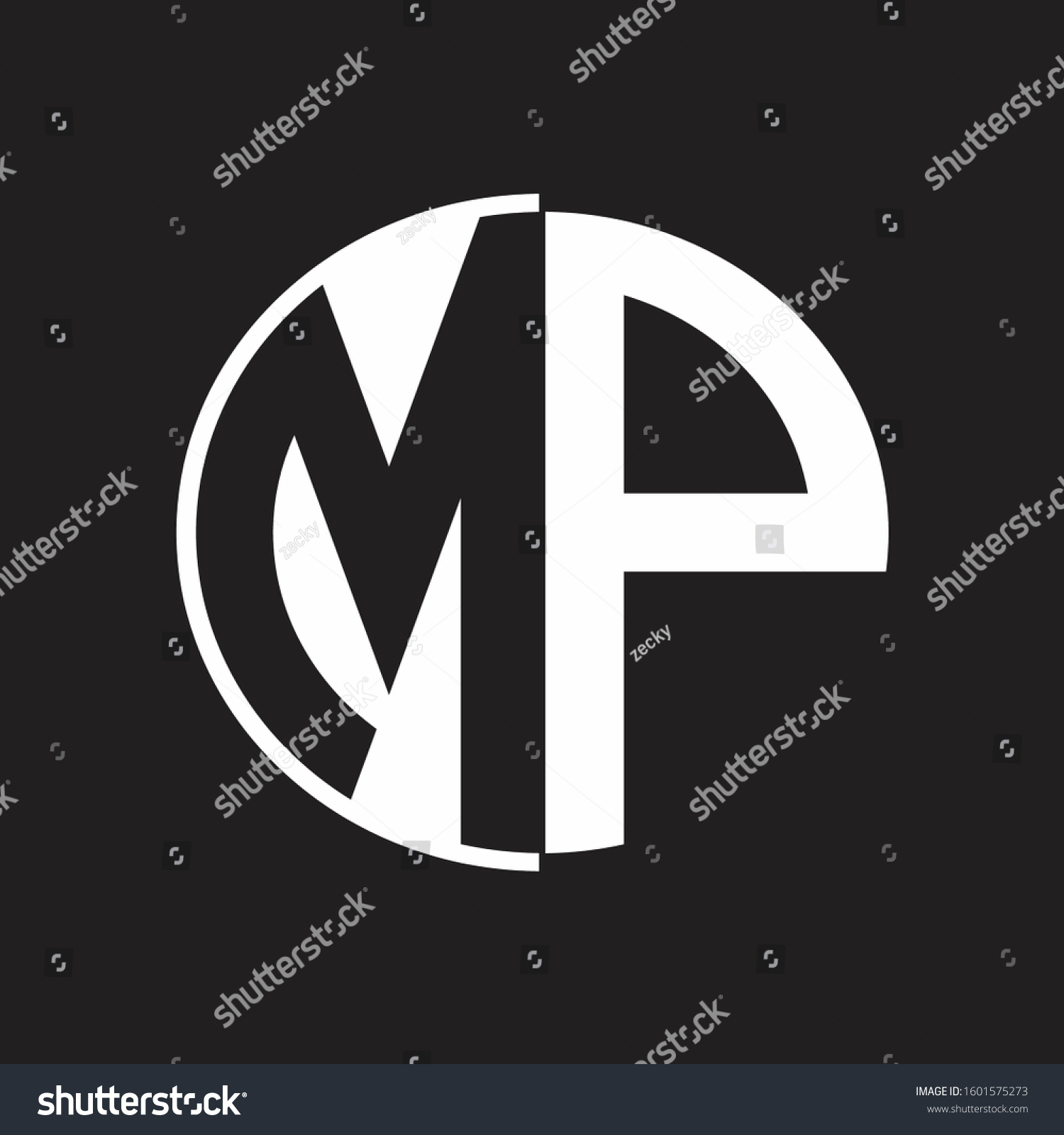 Mp Logo Monogram Negative Space Style Stock Vector (Royalty Free ...