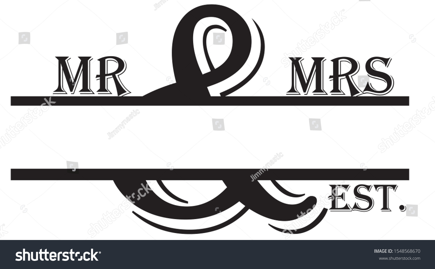 Download Mr Mrs Split Monogram Vector Silhouette Stock Vector Royalty Free 1548568670