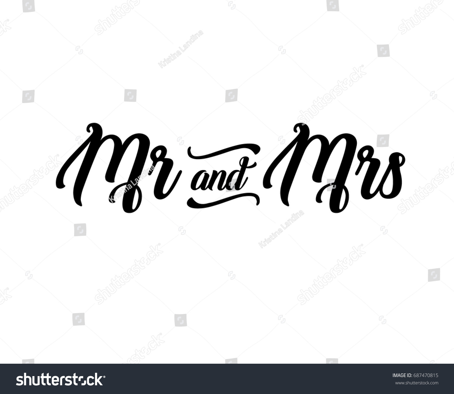 Mr Mrs Wedding Hand Written Lettering Decoration Mister And For Mr Mrs Wedding Hand Written Lettering Decoration Mister And For