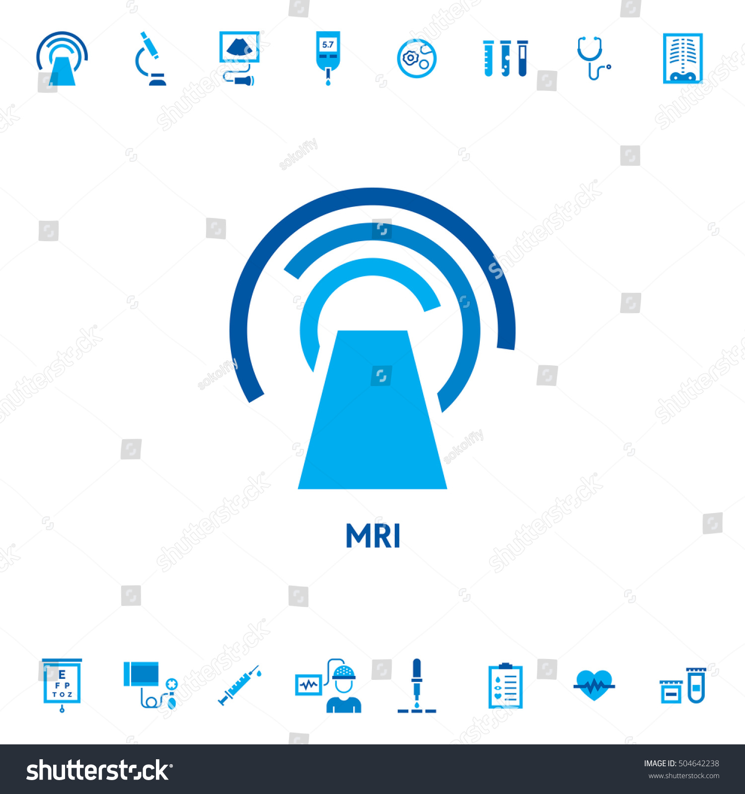 Mri Diagnostic Vector Icon Logo Medical Stock Vector 504642238