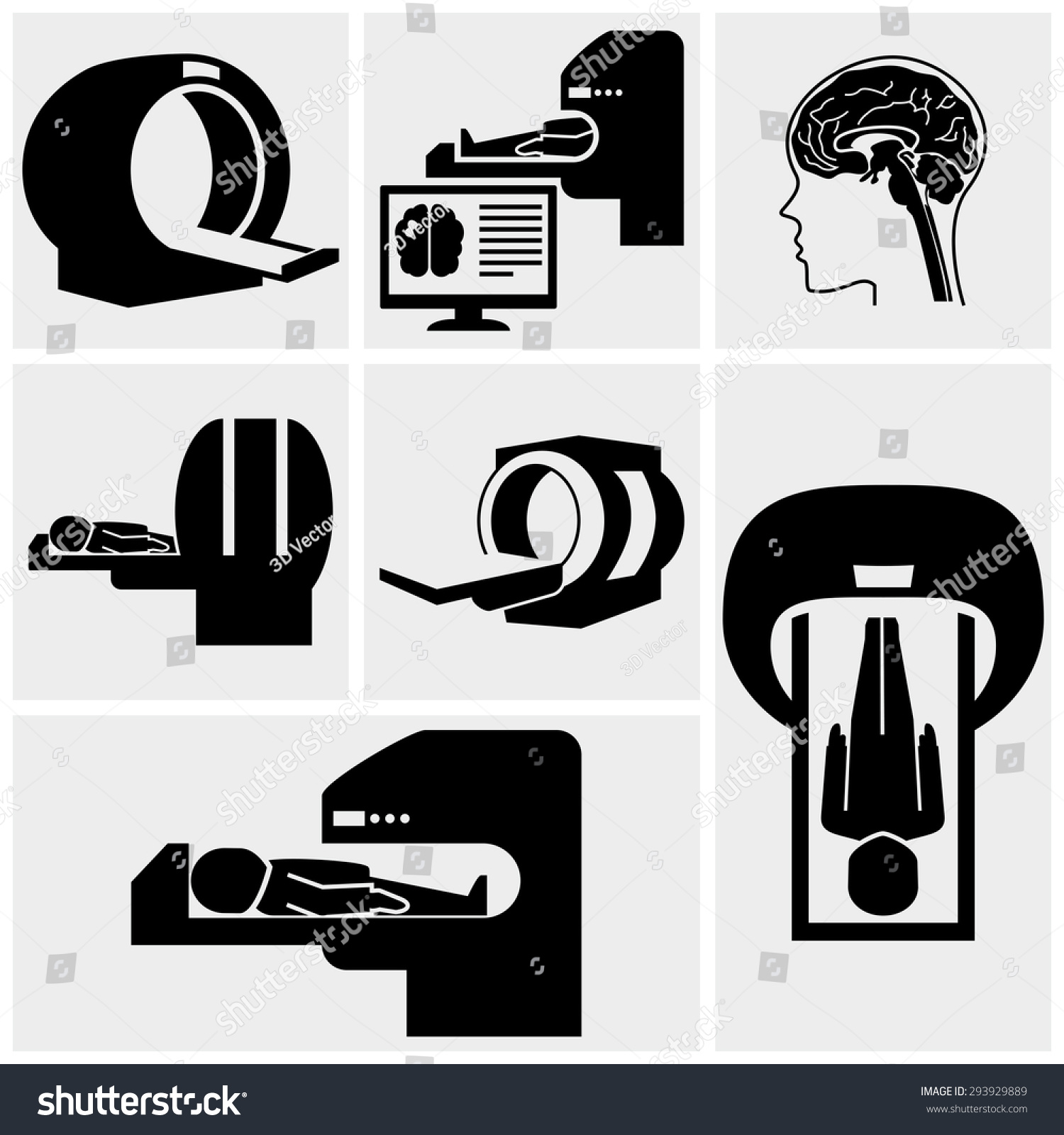 Mri Diagnostic Vector Icons Set On Gray - 293929889 : Shutterstock