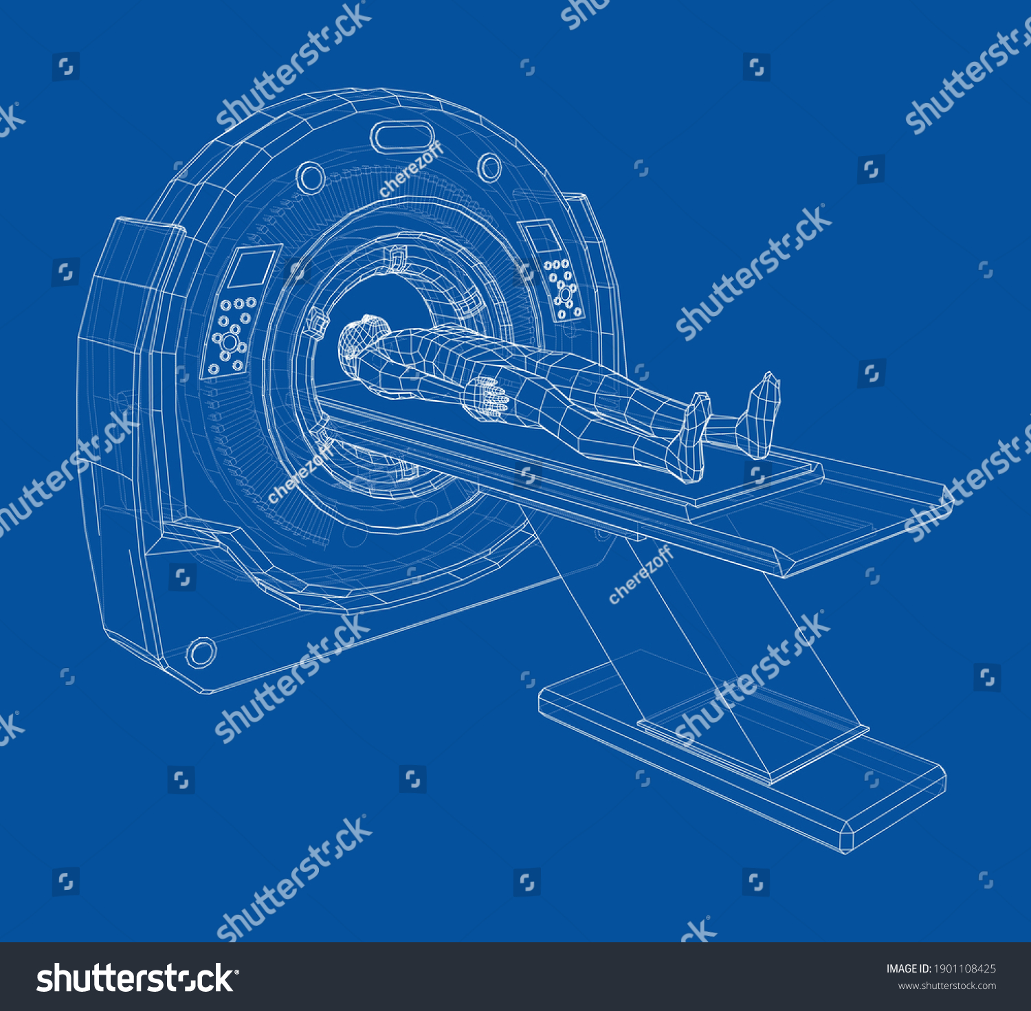 Mri Magnetic Resonance Imaging Machine Scanning Stock Vector Royalty Free 1901108425 8591