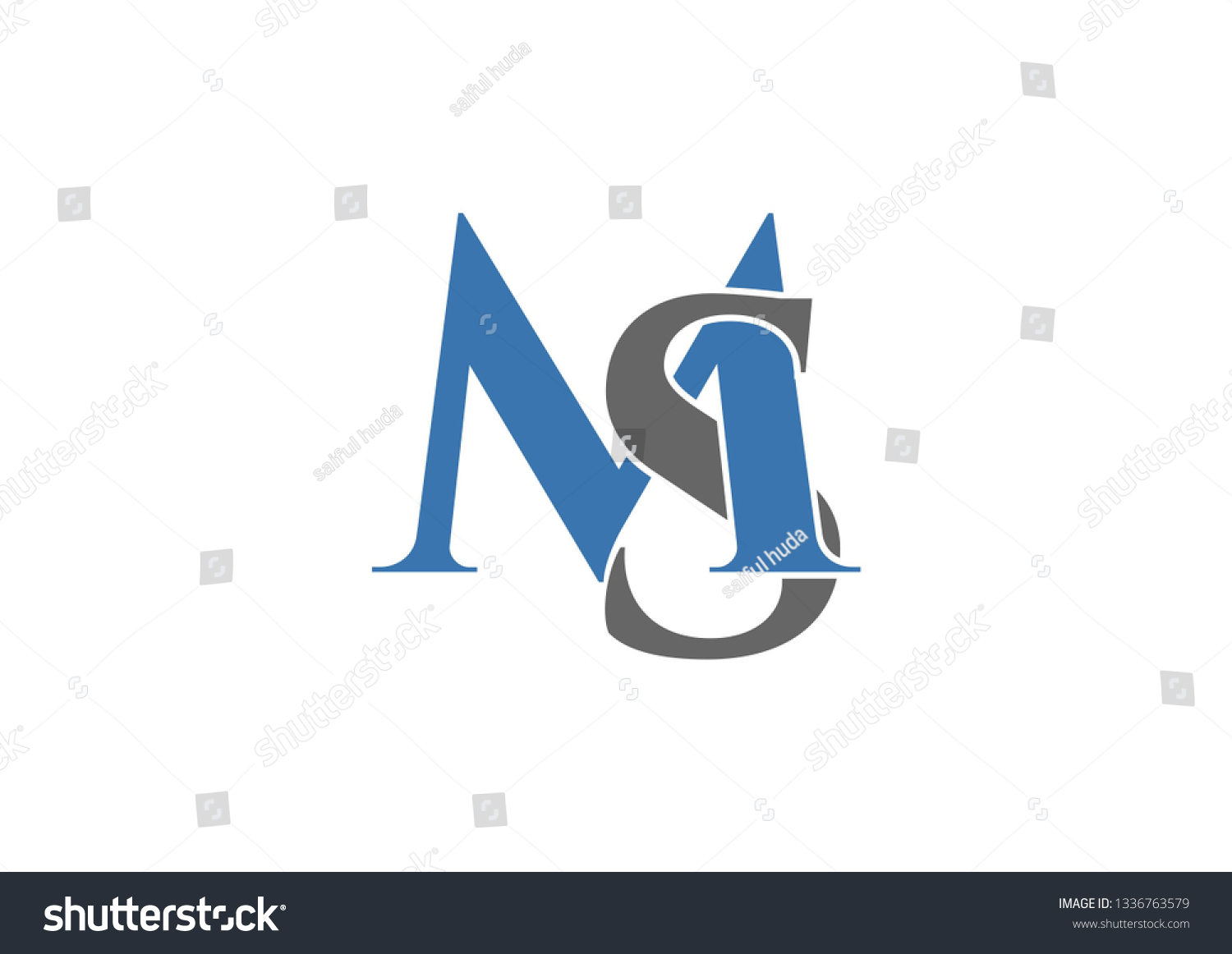 Ms Logo Design Stock Vector Royalty Free