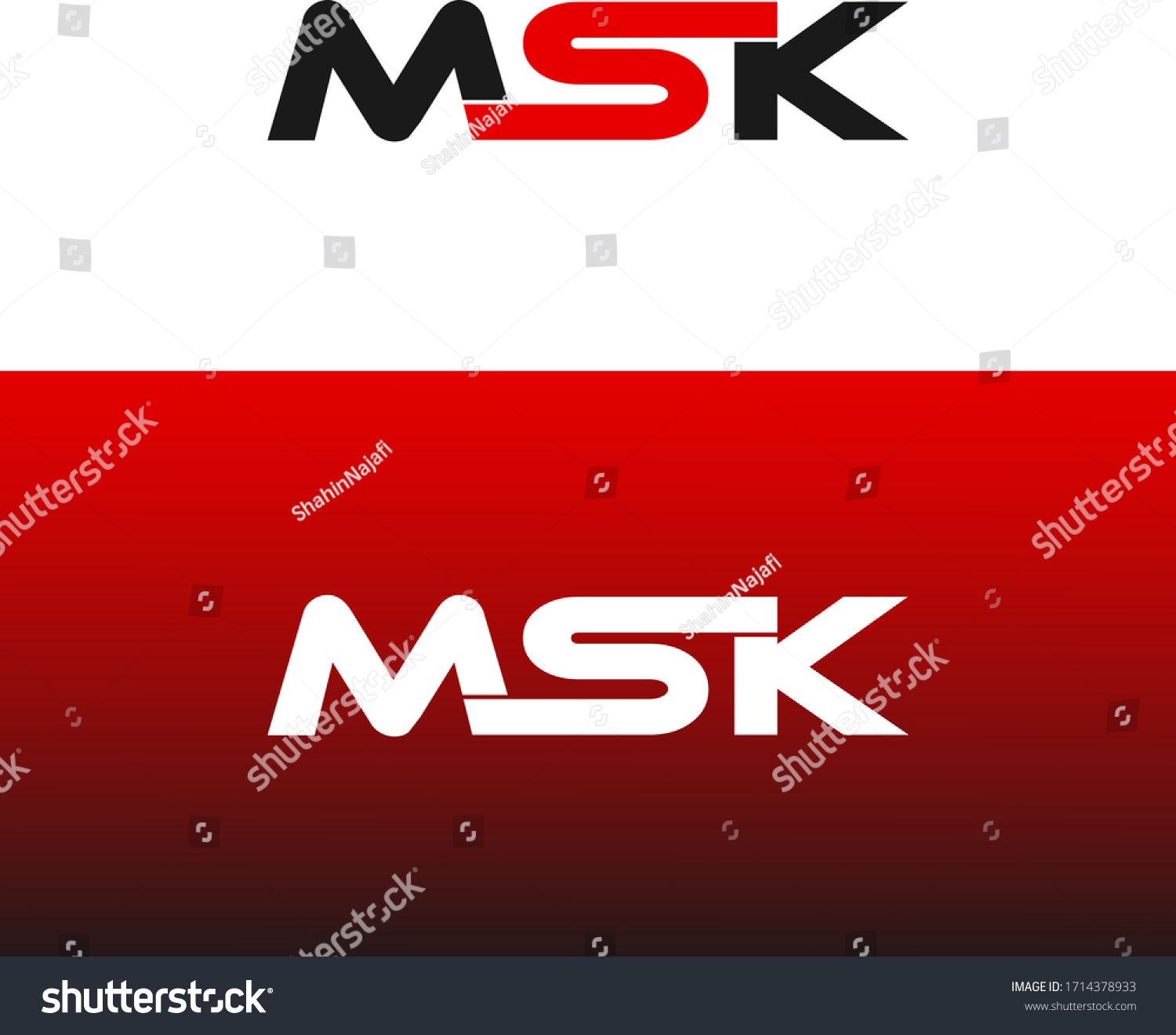 Msk Letter Logo Msk Letter Logo Stock Vector Royalty Free