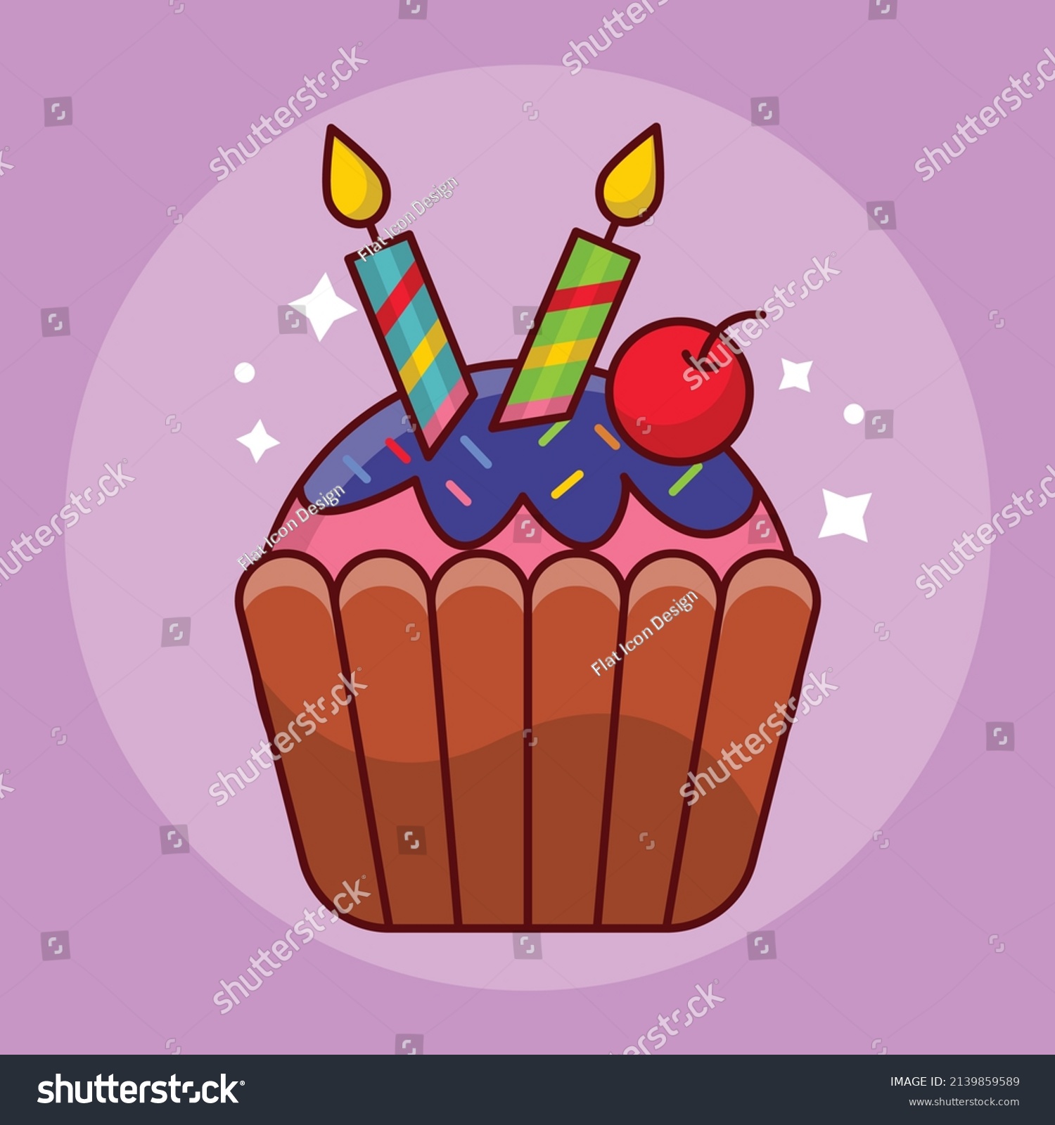 Muffin Cake Vector Illustration On Transparent Stock Vector (Royalty