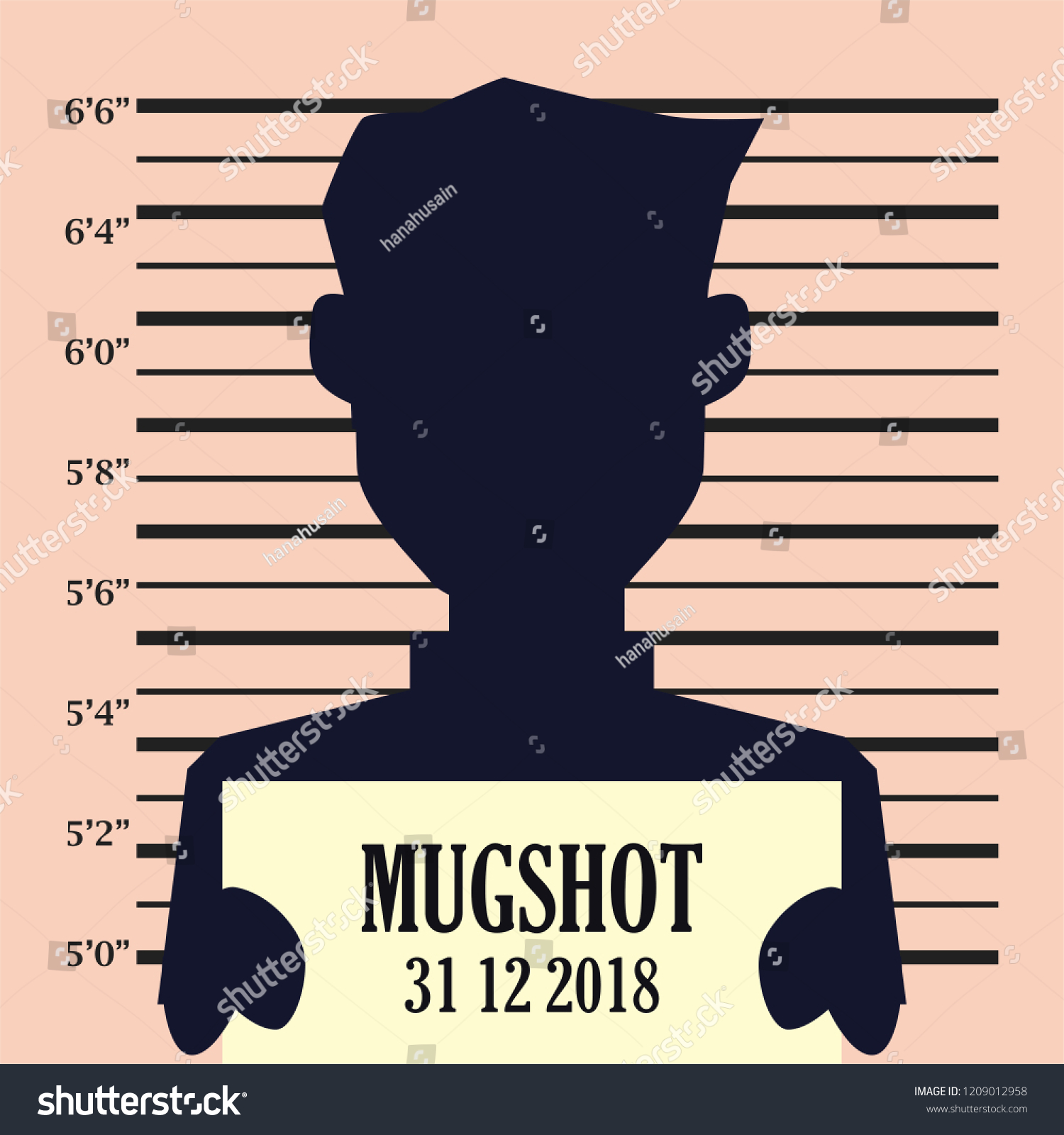 Mugshot Criminal Line Centimeter Scale Background Stock Vector (Royalty ...