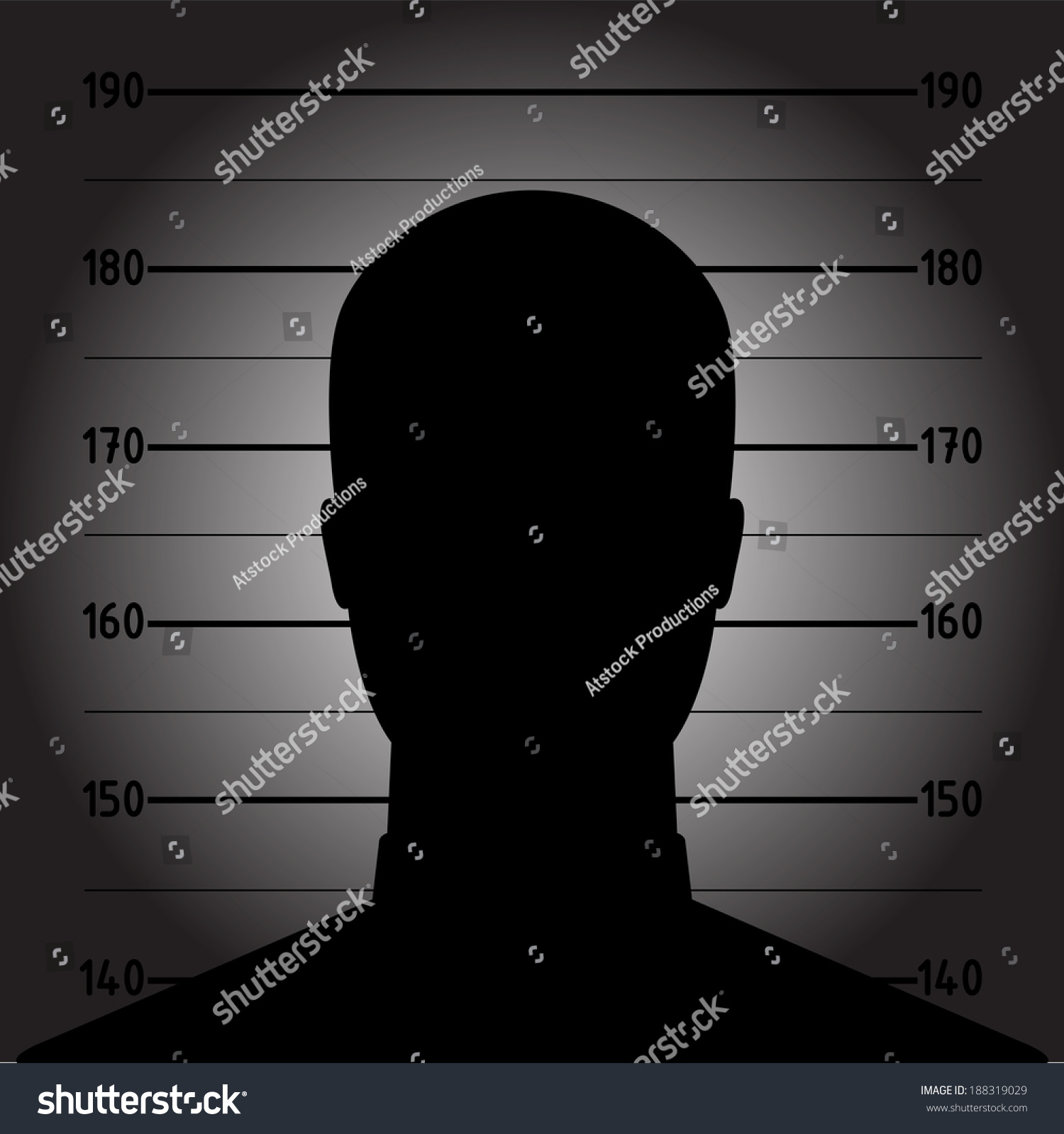 Mugshot Or Police Lineup Picture Of Anonymous Man Silhouette Stock ...