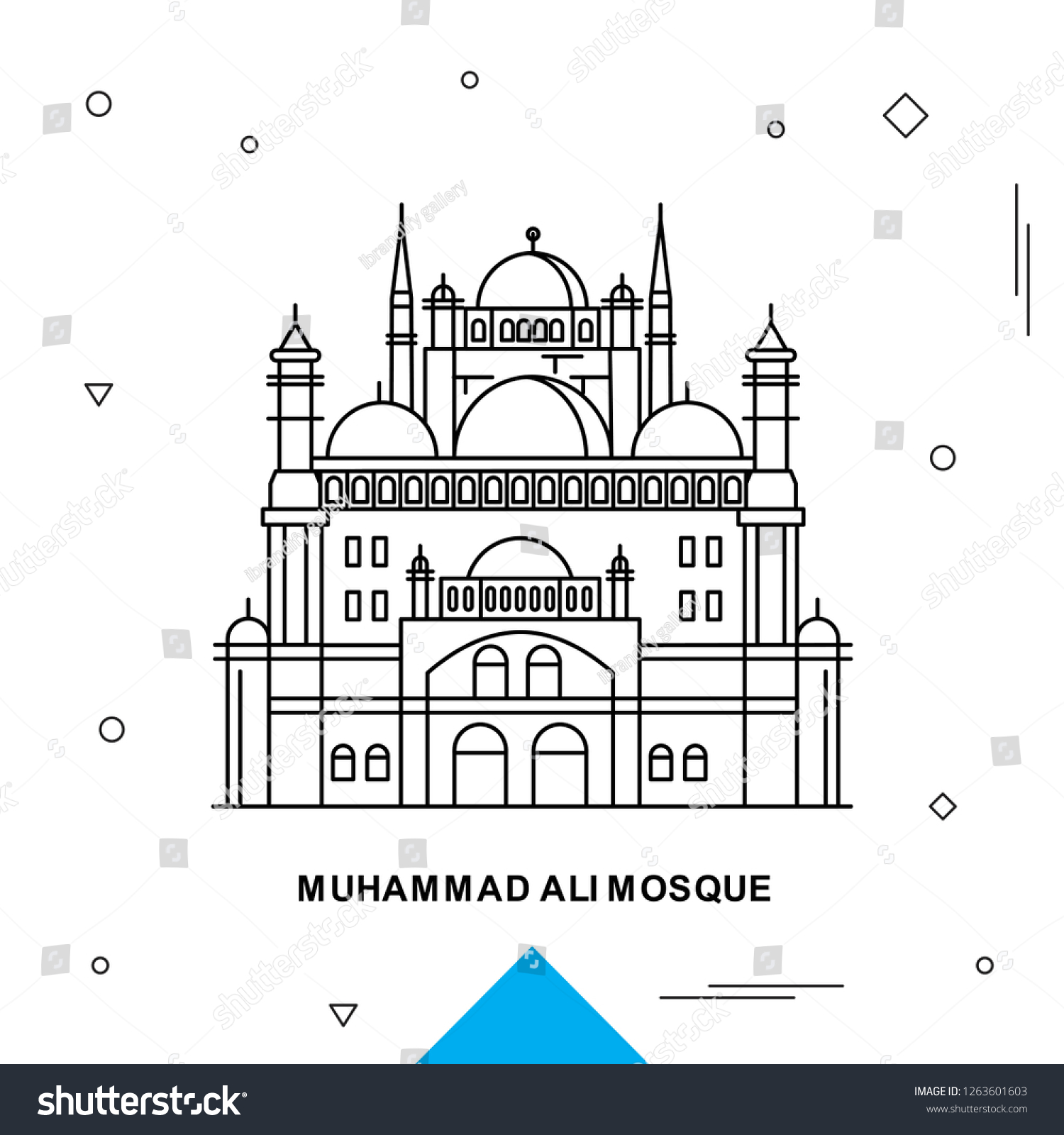 Muhammad Ali Mosque: vector de stock (libre de regalías) 1263601603 ...
