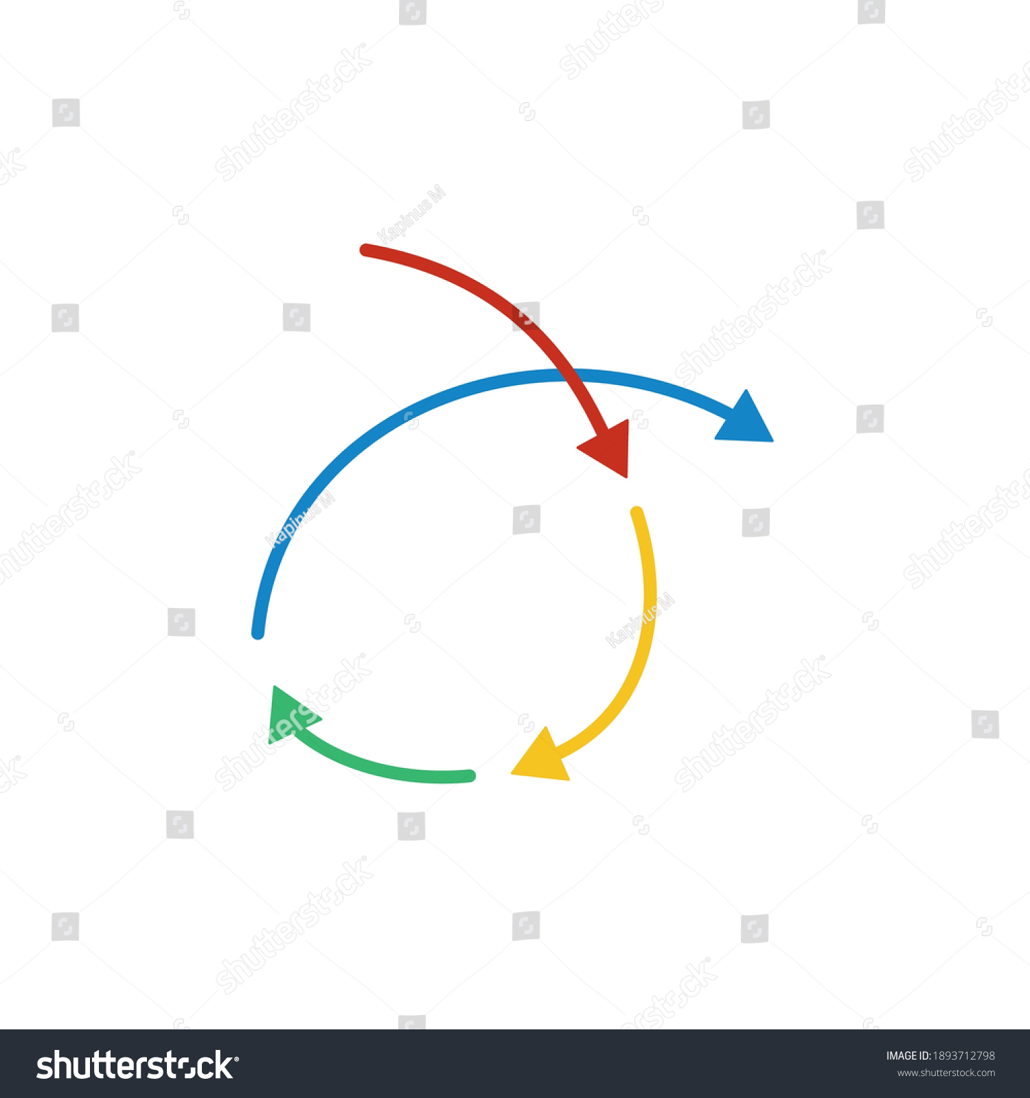 Multicolored Flexible Arrow Development Methodology Concept Stock ...