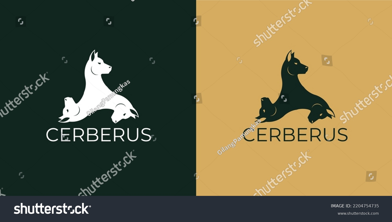 SVG of Multi Headed Dog Cerberus Logo Design Template svg