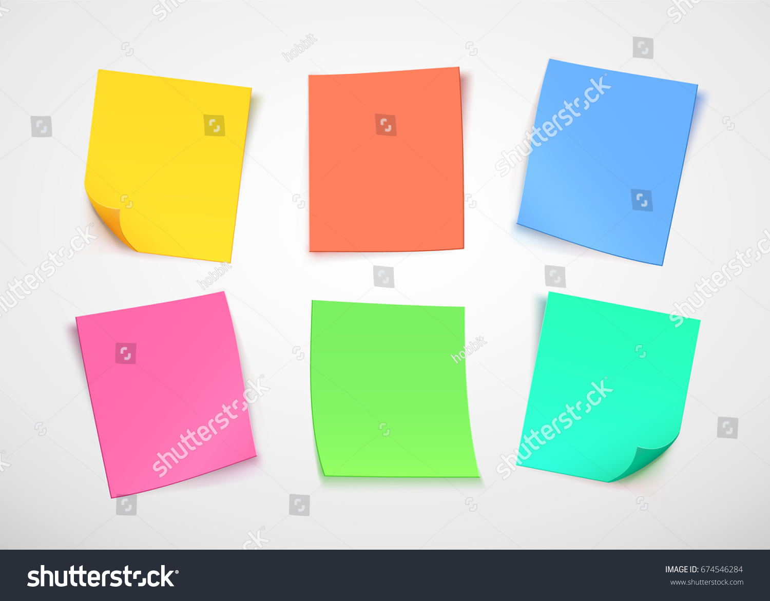 Multicolor Paper Notes Post Note Vector Stock Vector (Royalty Free ...