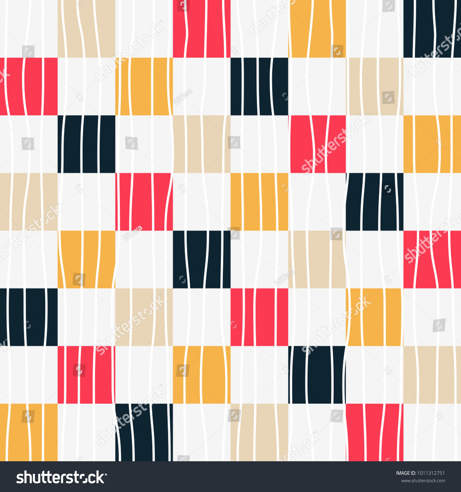 Multicolor Square Vertical Lines Seamless Pattern Stock Vector (Royalty ...