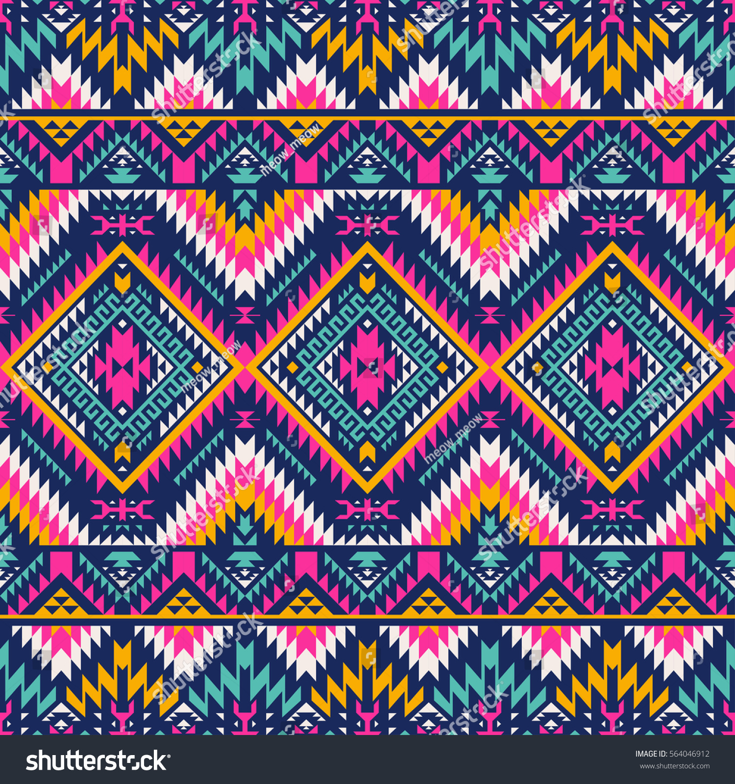 Seamless Colorful Navajo Pattern Stock Vector