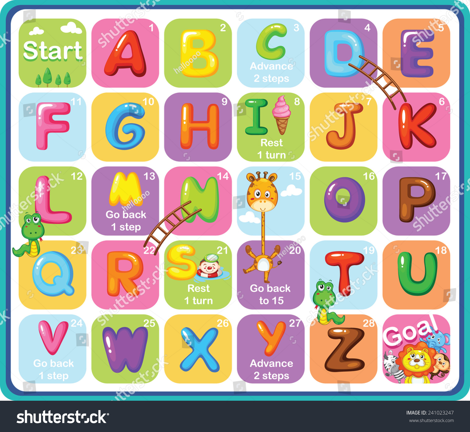 Multicolored Cartoon Vector Alphabets Stock Vector (Royalty Free