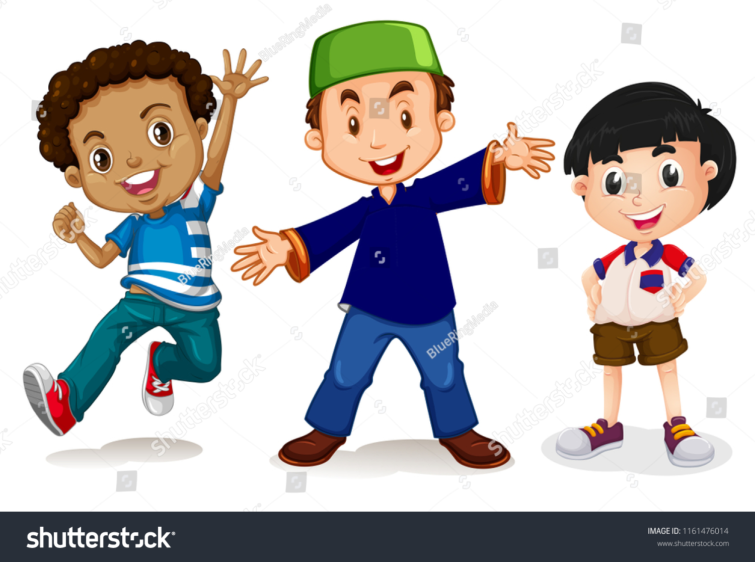 Multicultural Kids On White Background Illustration Stock Vector ...