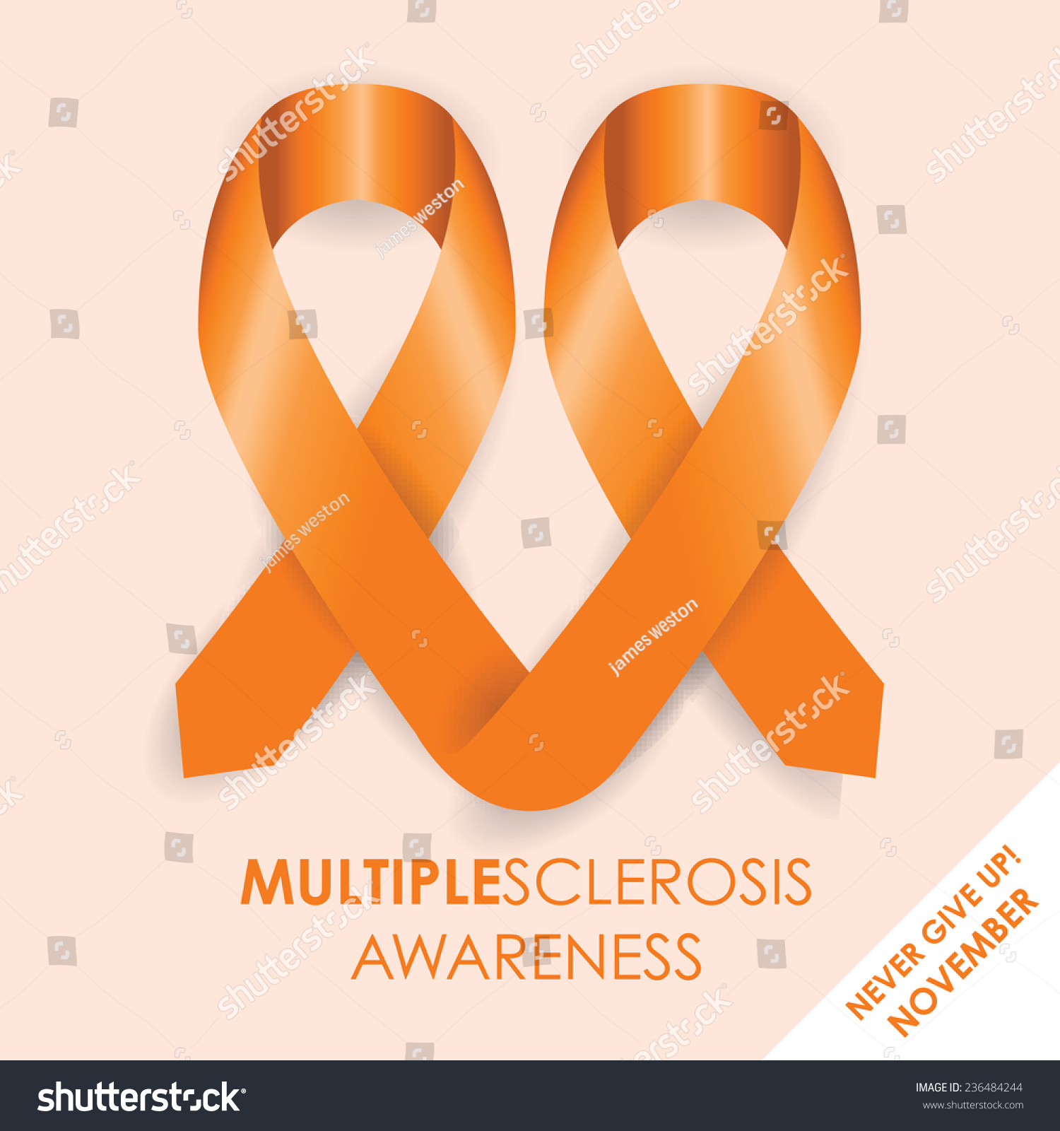 Multiple Sclerosis Ribbon Stock Vector Illustration 236484244 ...