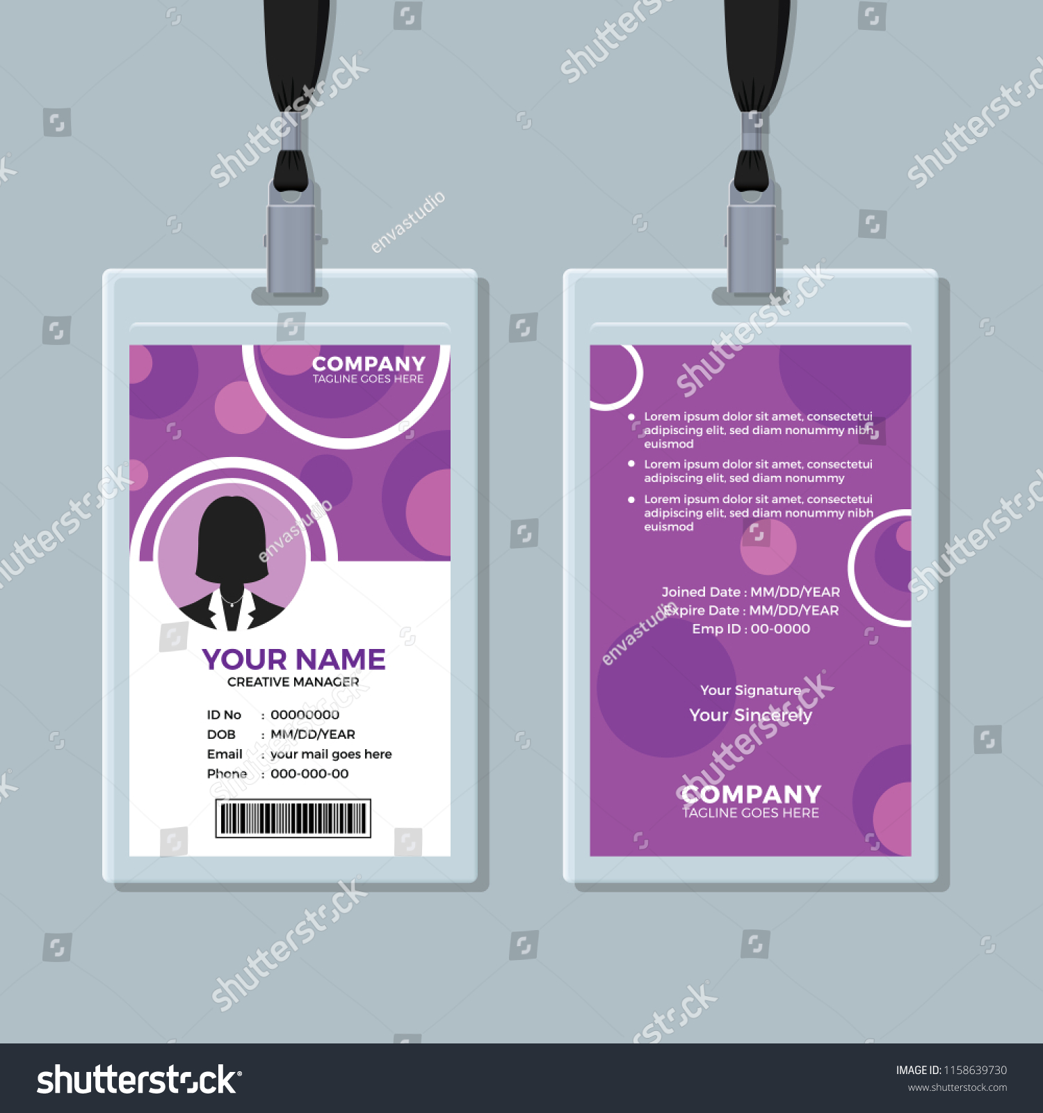 Multipurpose Id Card Design Template Stock Vector (Royalty Free ...