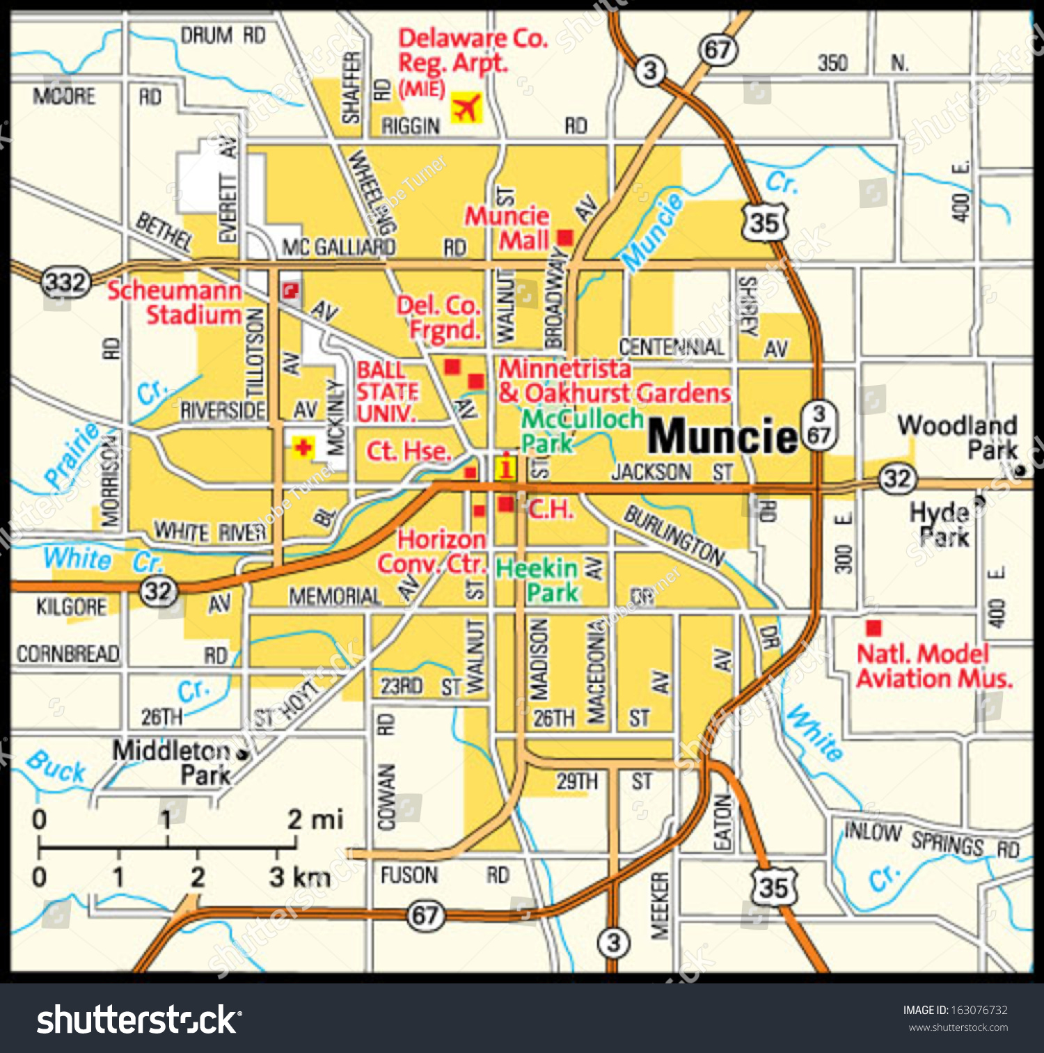 Map Of Muncie Indiana Verjaardag Vrouw 2020