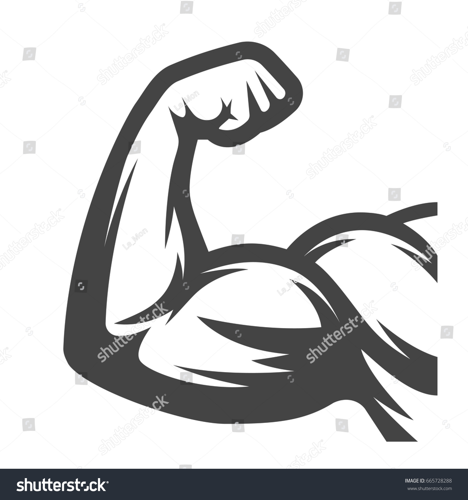 Muscle Arms Biceps Stock Vector 665728288 - Shutterstock