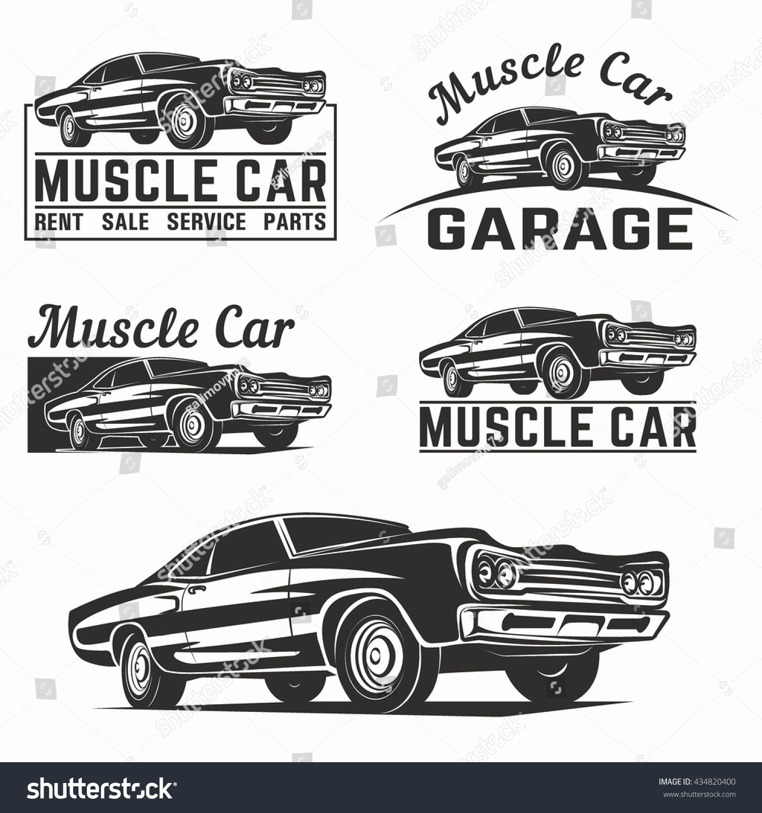 Muscle Car Vector Illustration - 434820400 : Shutterstock