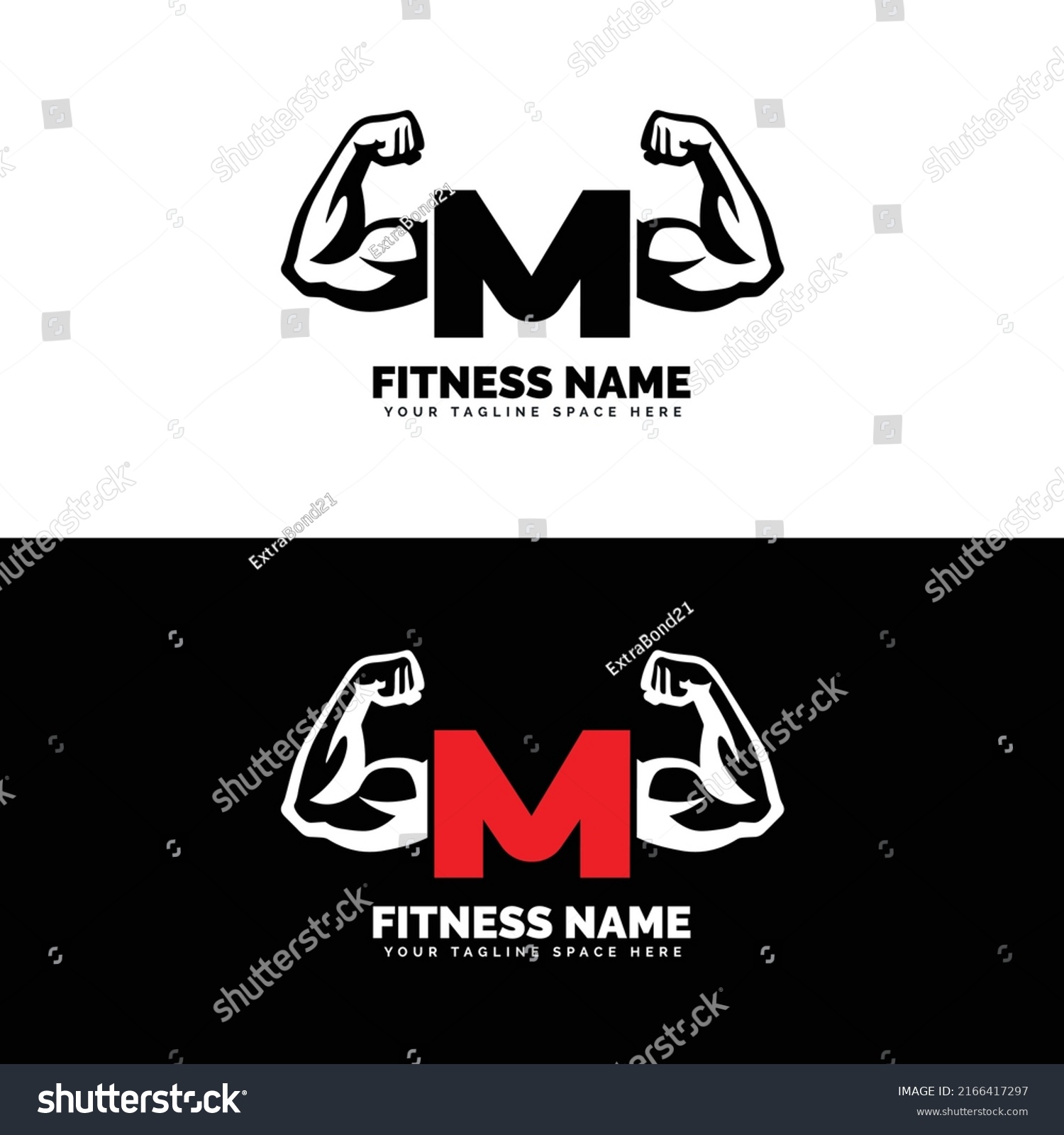 Muscular Arm Letter M Logo Design Stock Vector Royalty Free 2166417297 Shutterstock 2160