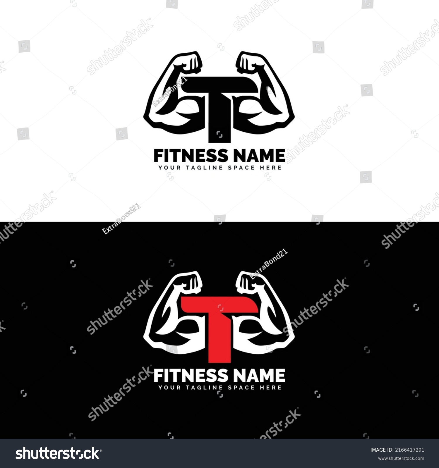 Muscular Arm Letter T Logo Design Stock Vector Royalty Free 2166417291 Shutterstock 9489