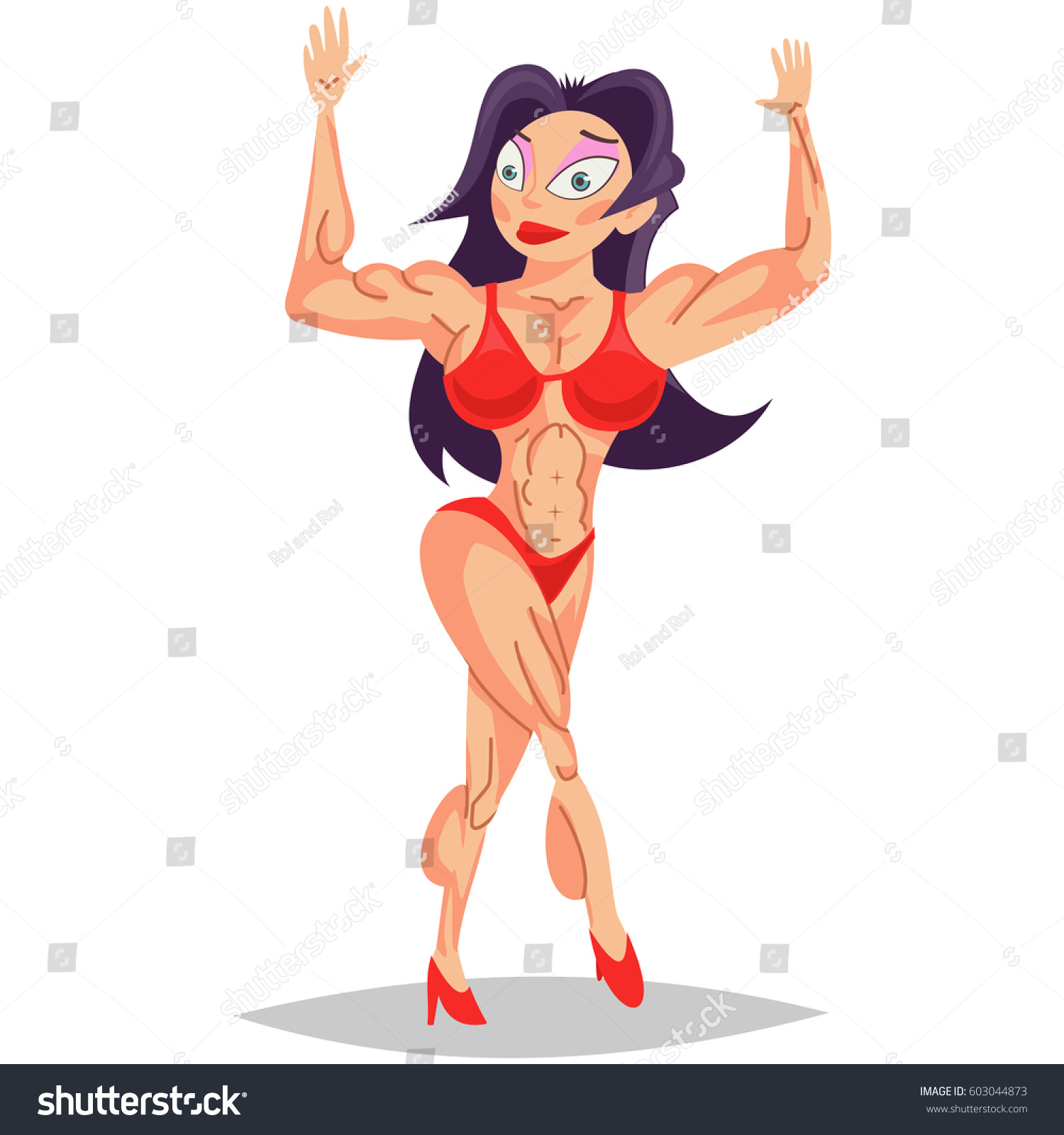Featured image of post Female Muscle Cartoon : Cartoon woman at the gym, doing fitness, aerobics, yoga, trains muscles, dumbbell.