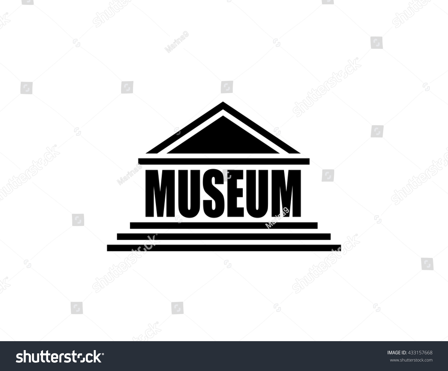 Museum Icon Isolated On White Background Stock Vector 433157668 ...