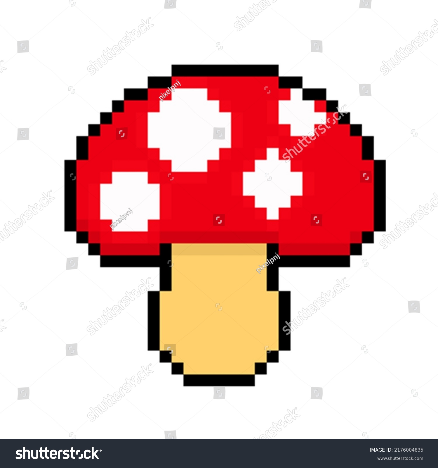 Mushroom Pixel Art Style 32 Bit Stock Vector (Royalty Free) 2176004835 ...