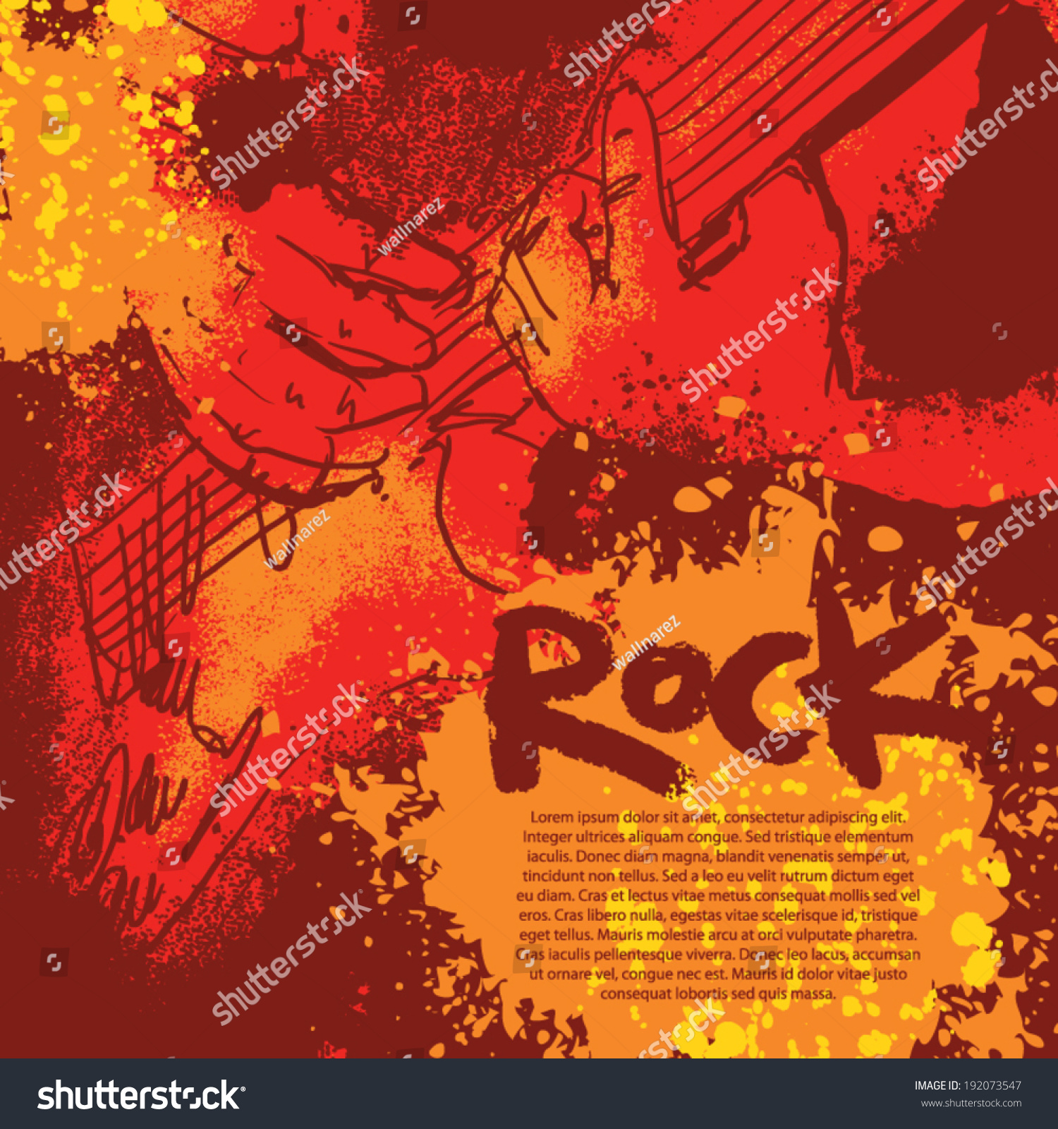 Music Background Cover Rock Poster Guitar Stock Vector Royalty Free 192073547