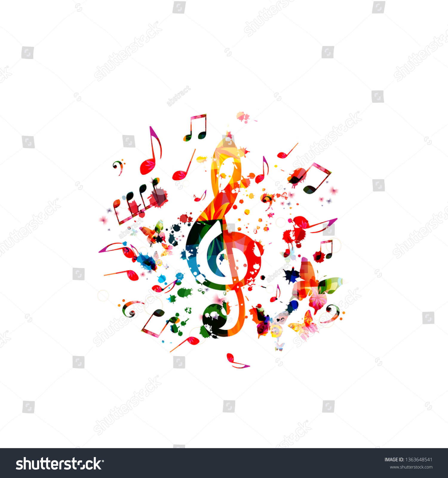 Music Background Colorful Music Notes Vector Stock Vector (Royalty Free ...