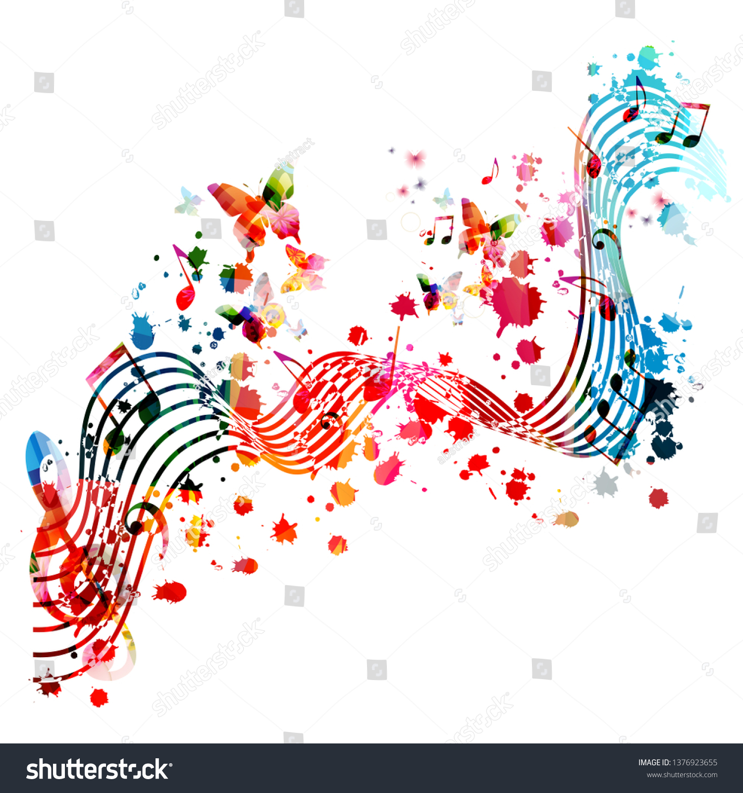 Music Background Colorful Music Notes Vector Stock Vector (Royalty Free ...