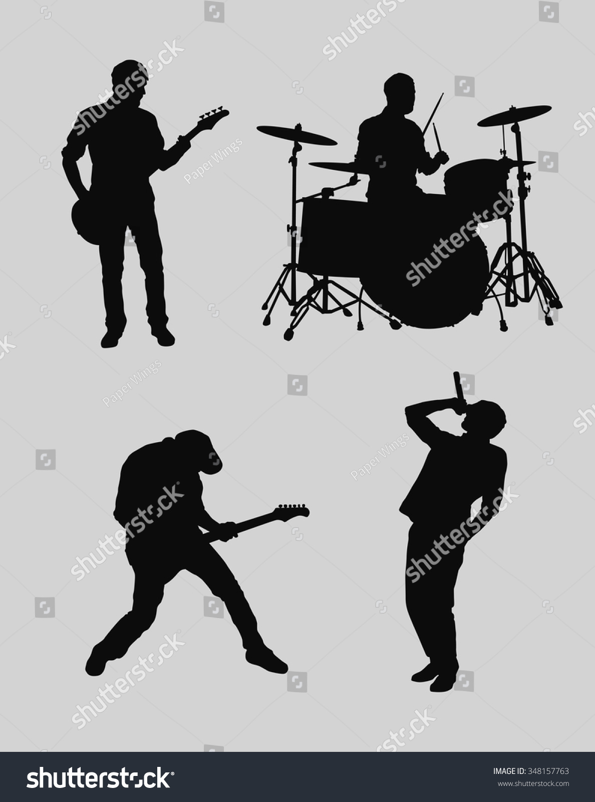 Music Band Outlines Stock Vector Illustration 348157763 : Shutterstock