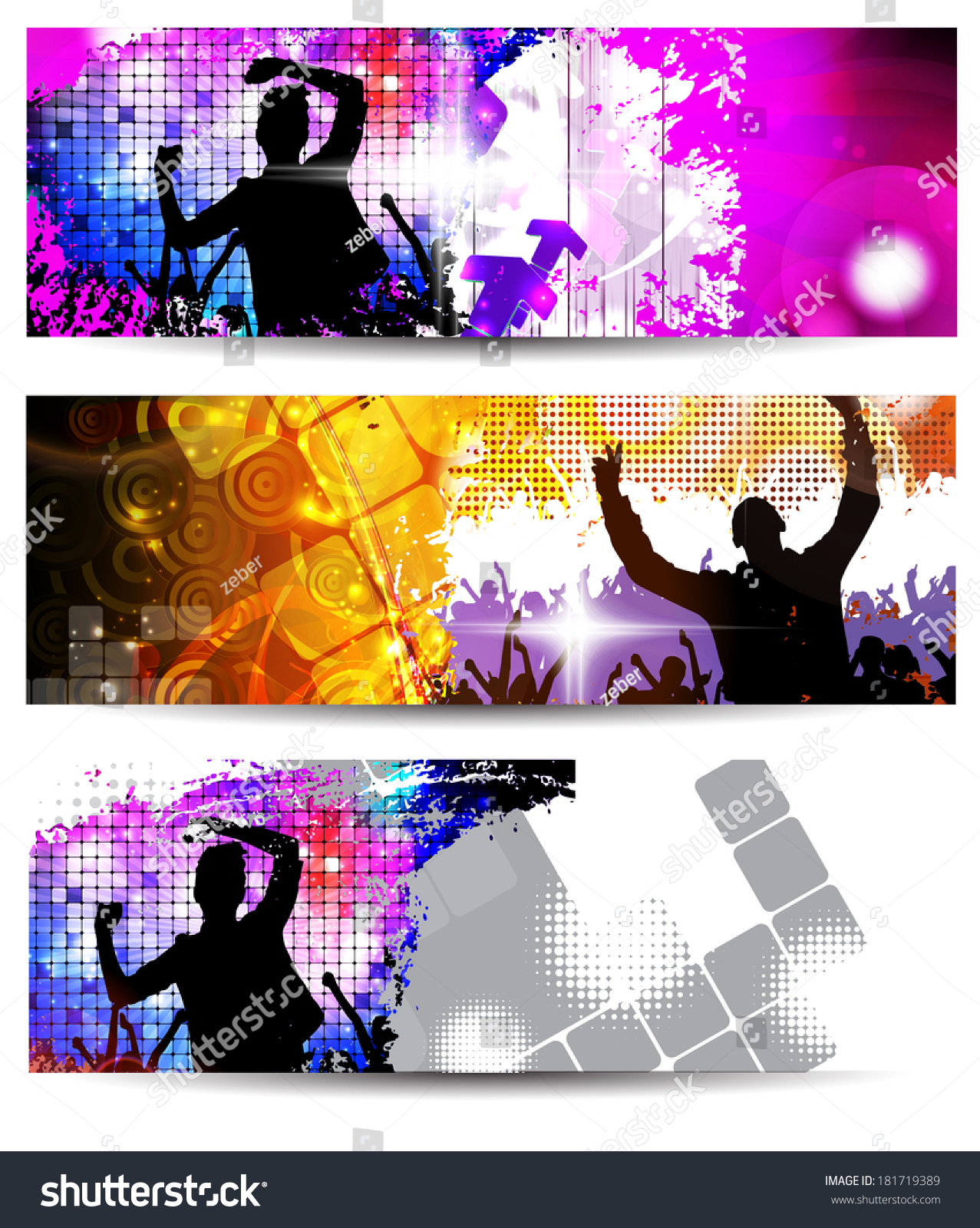 Music Banners Set Vector Stock Vector 181719389 - Shutterstock