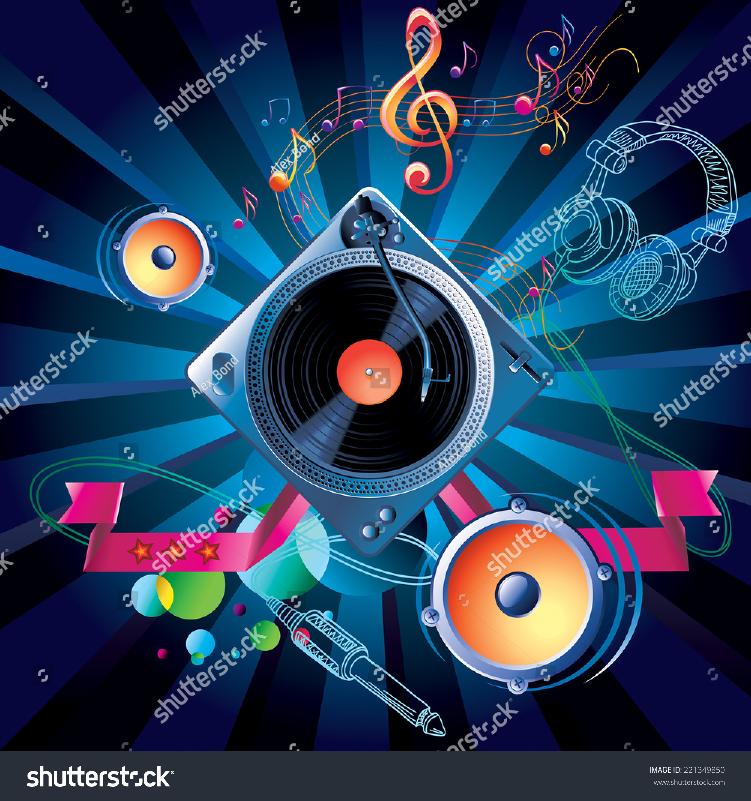 Music Design Stock Vector Illustration 221349850 : Shutterstock