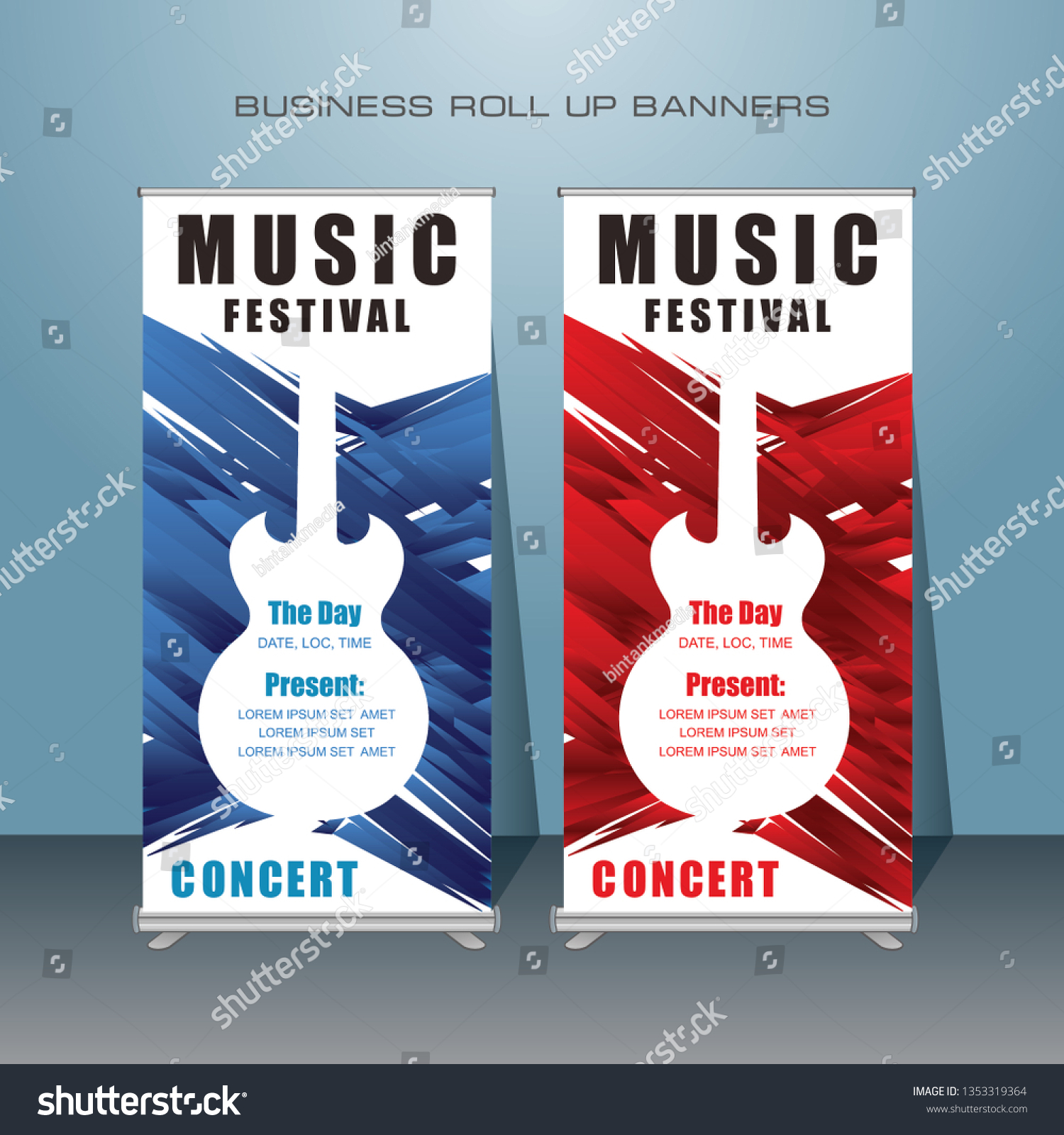 Music Event Roll Banner Design Standing Stock Vector (Royalty Free ...