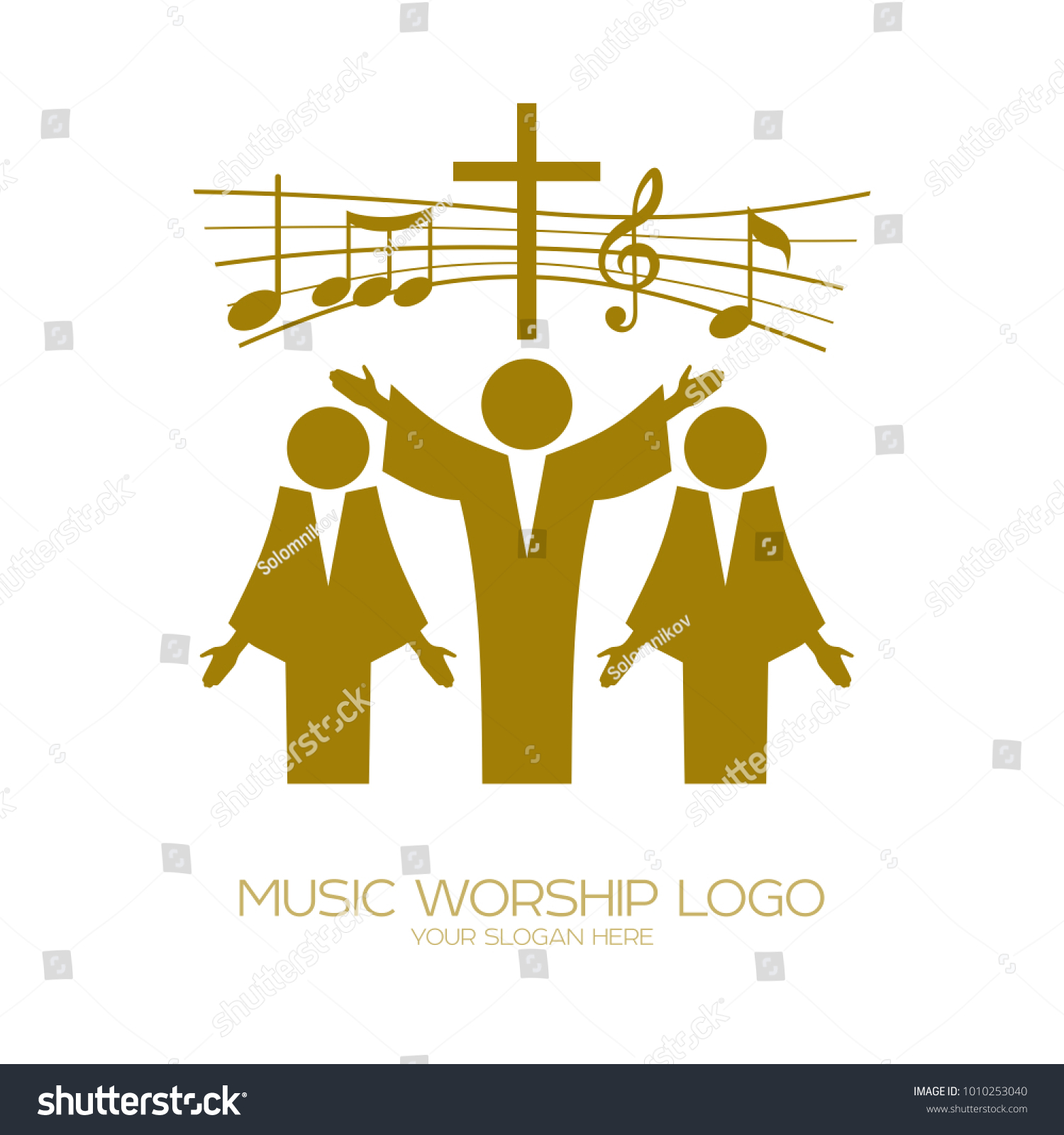 Music Logo Christian Symbols Believers Jesus Stock Vector (Royalty Free ...