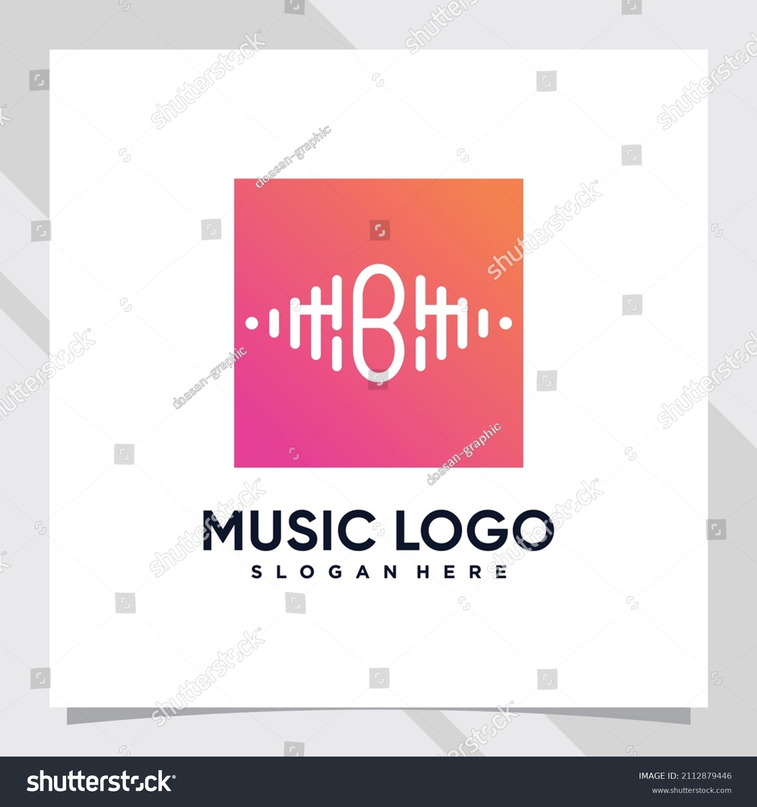 Music Logo Design Initial Letter B Stock Vector (Royalty Free ...