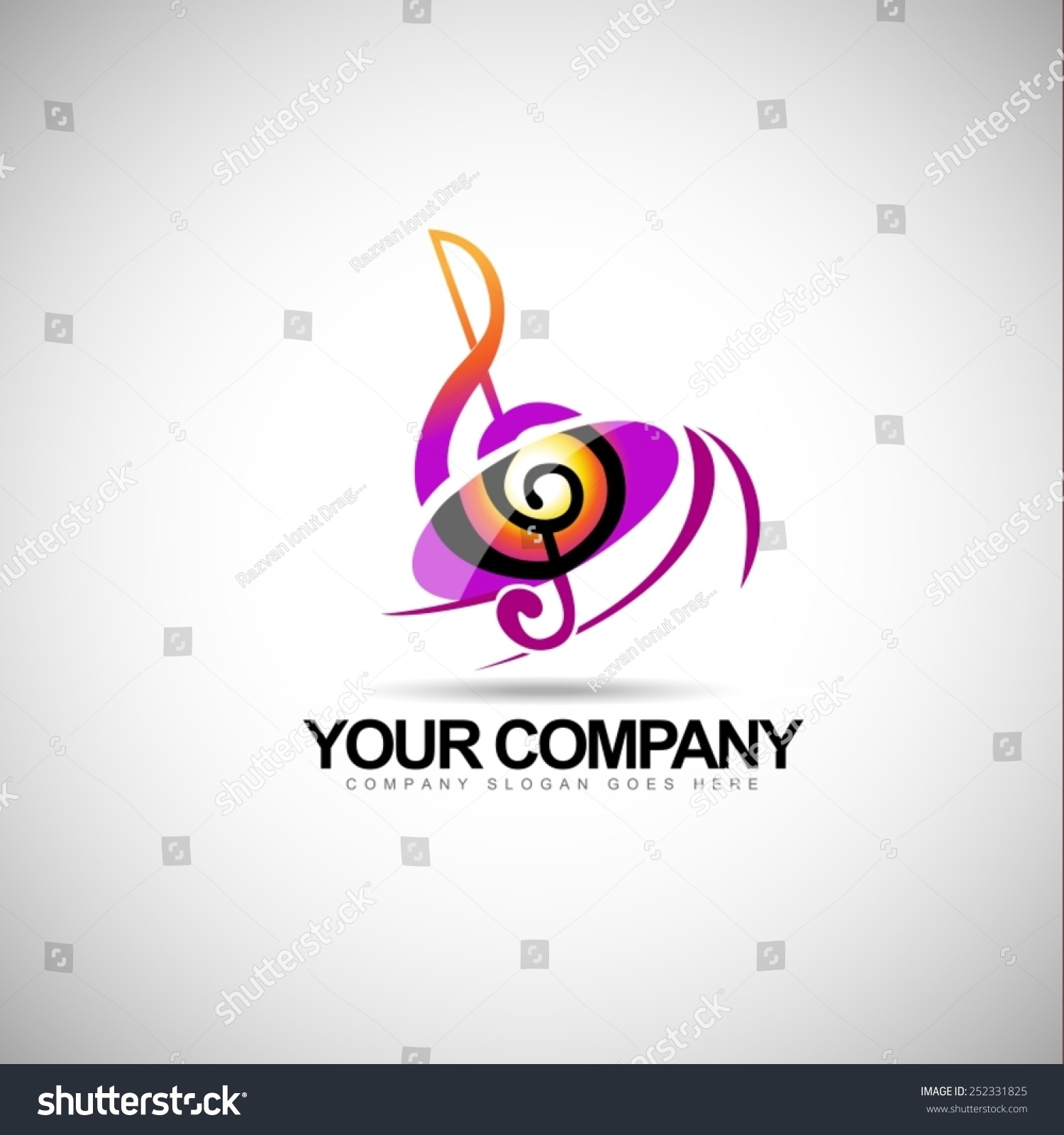 Music Logo Vector. Musical Key Note Template Logo For A Musical Company ...