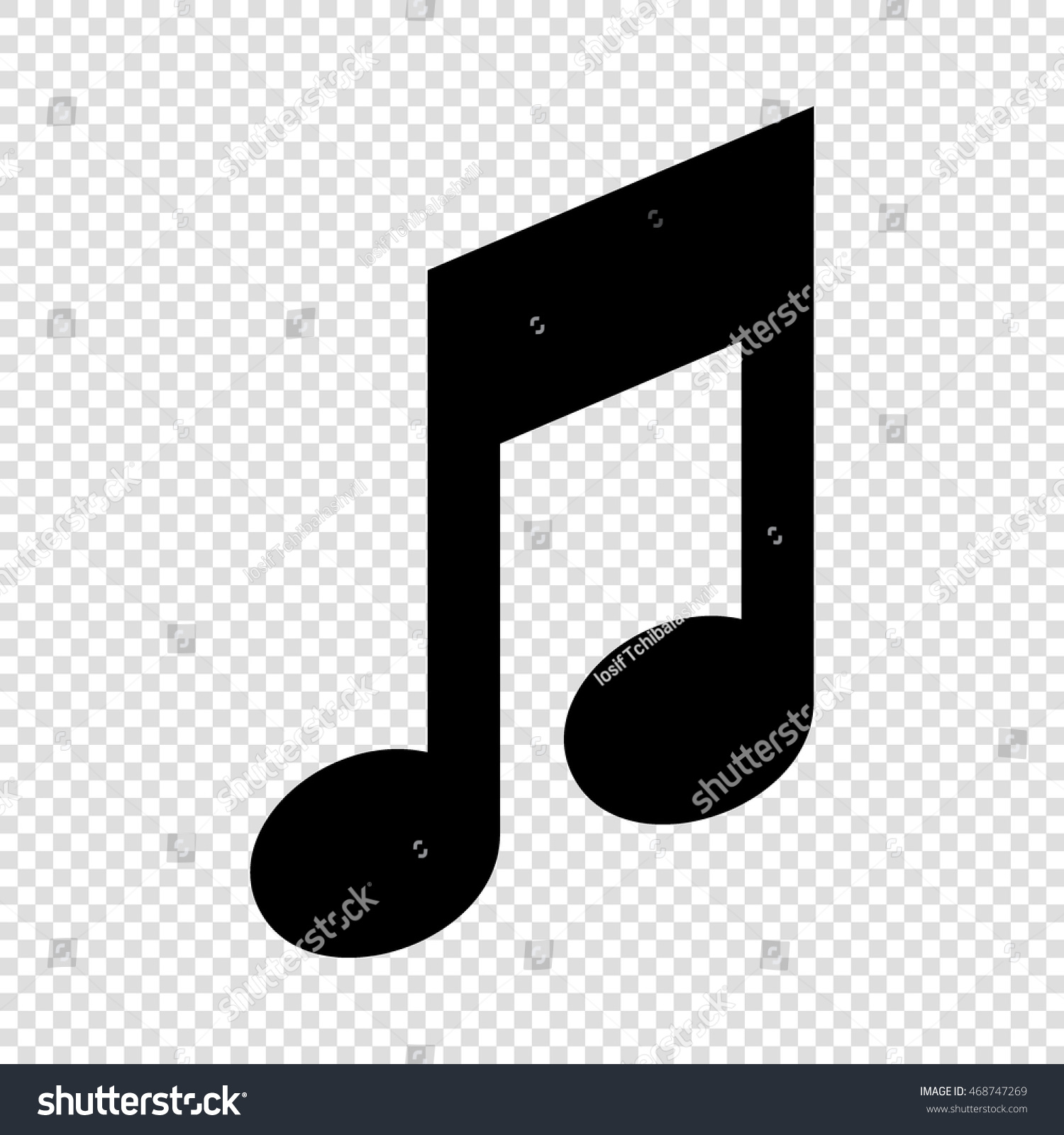 Music Note Icon Black On Transparent Stock Vector 468747269 - Shutterstock