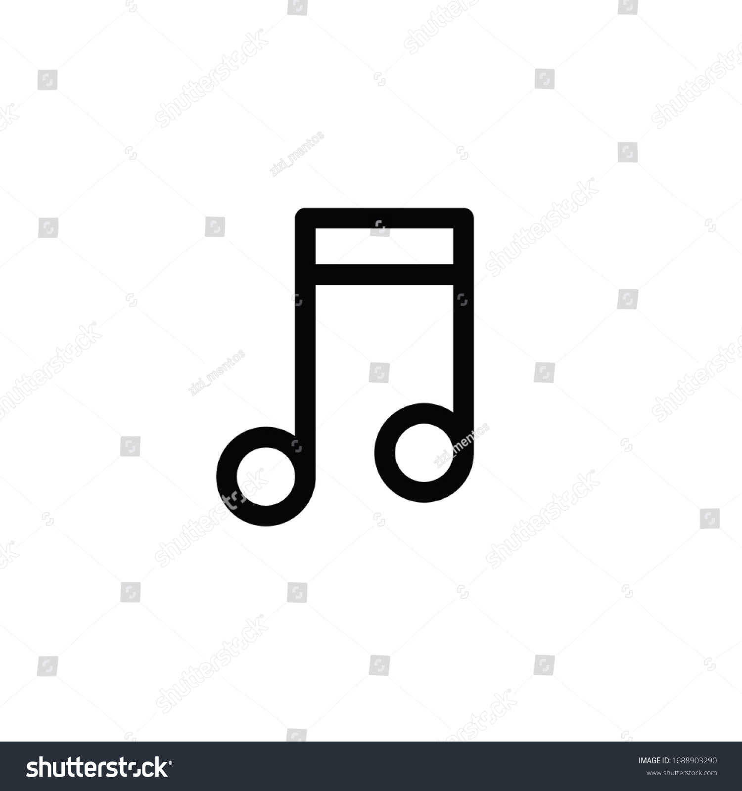 Music Note Line Icon Vector Illustration Stock Vector (Royalty Free ...