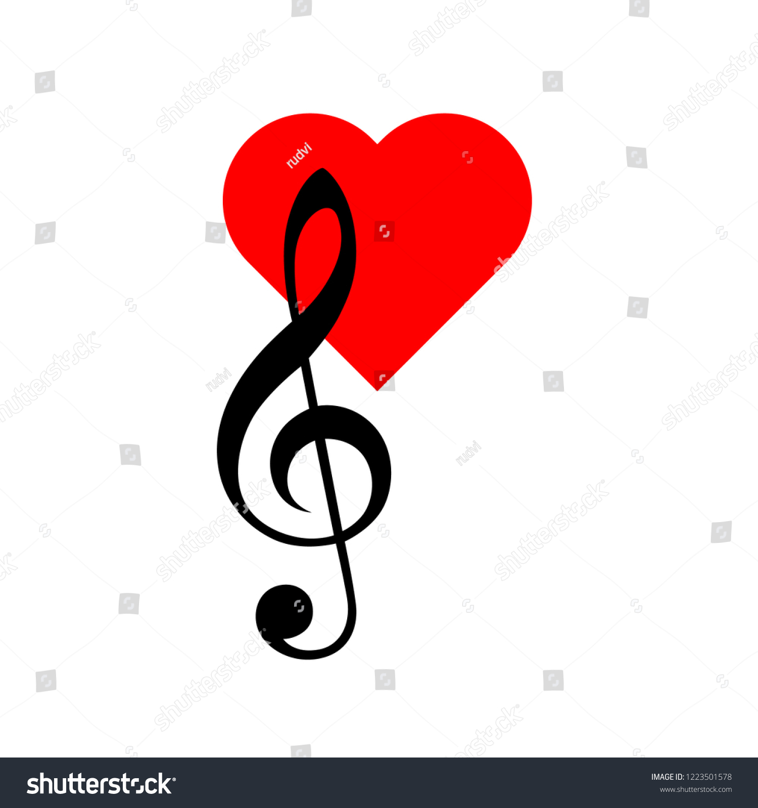 Music Note Sketch Icon Heart Icon Stock Vector Royalty Free