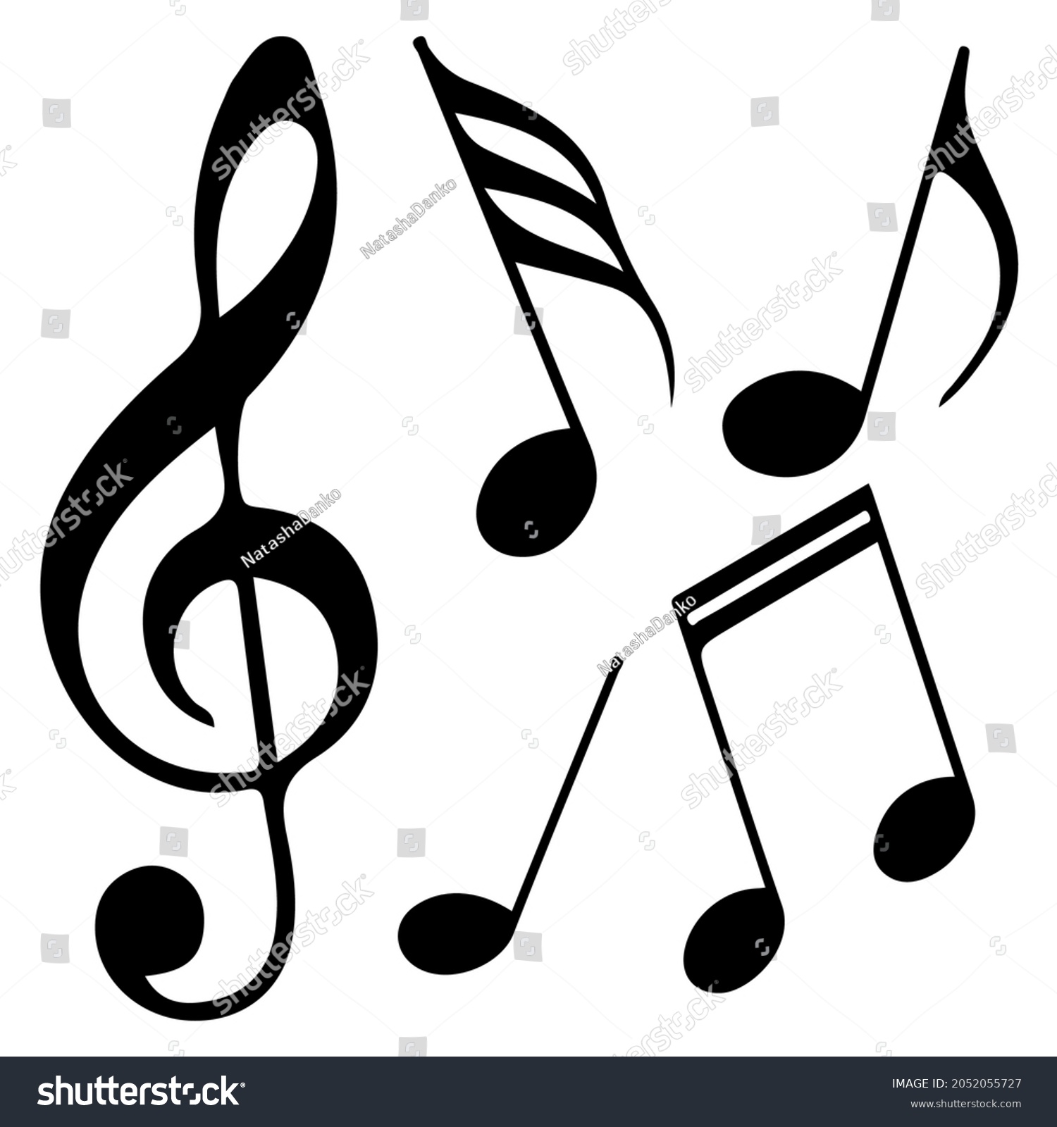 Music Note Symbols Logo Icons Template Stock Vector (Royalty Free ...